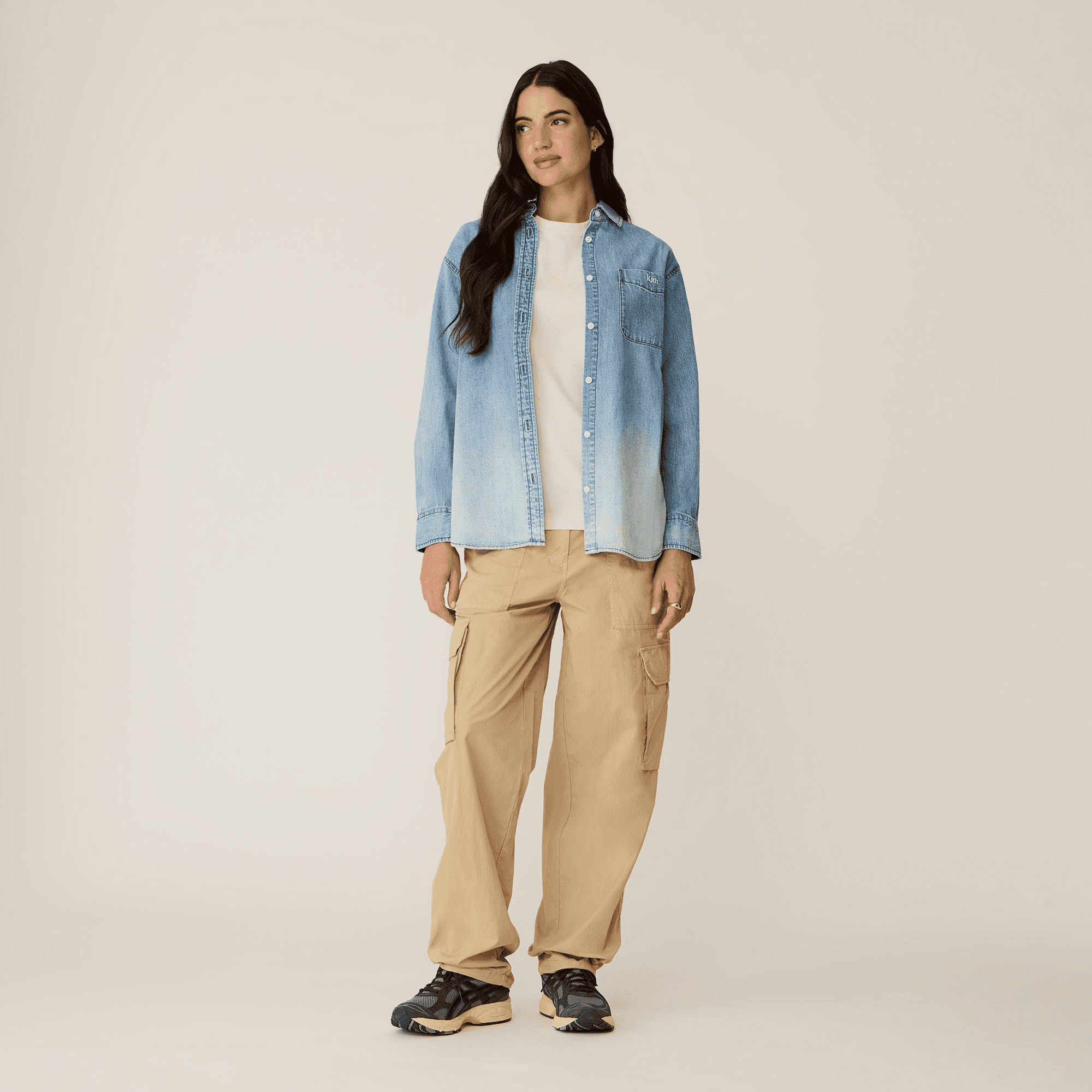 Kith Women Ora II Denim Shirt - Harper Mid Wash — Image 5