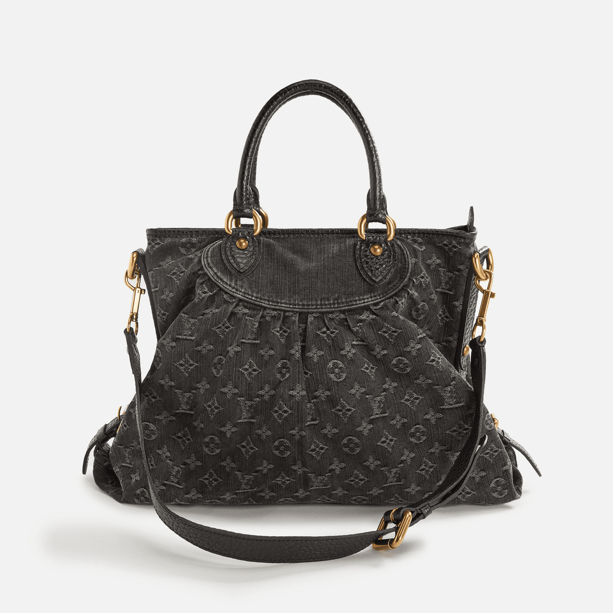 WGACA Louis Vuitton Denim Neocabby GM Bag - Black