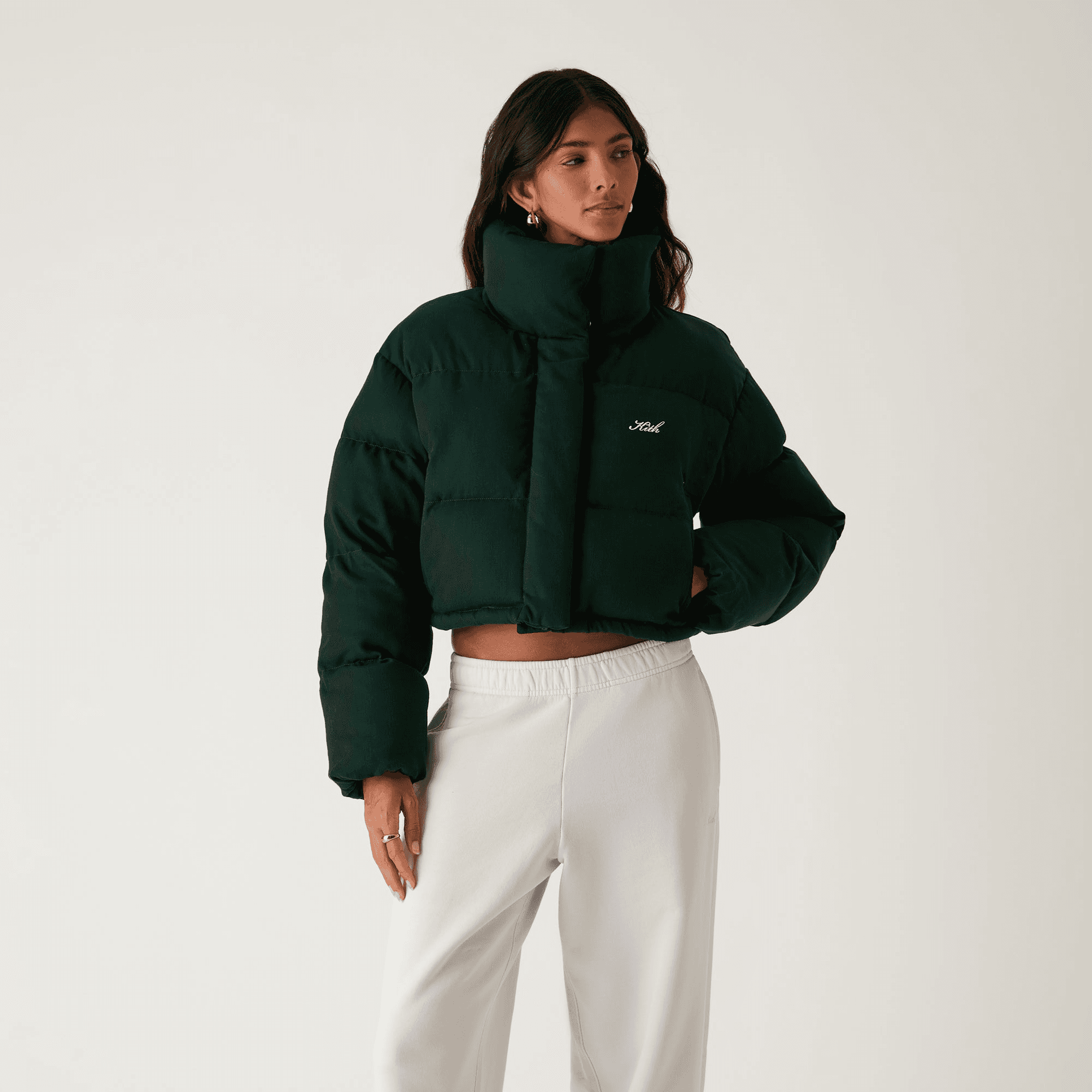 Kith Women Shae Cropped Denim Puffer - Stadium — Image 4