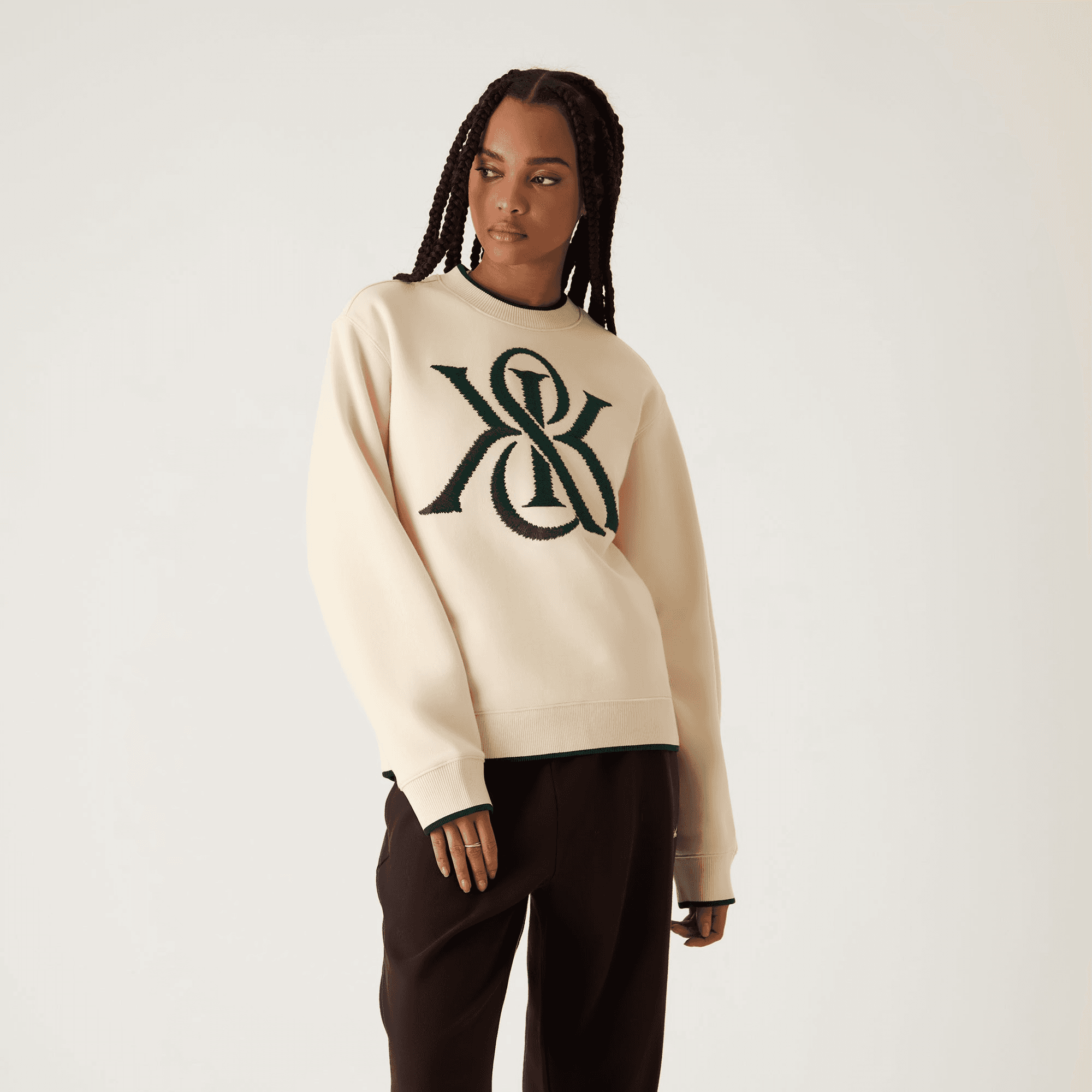 Kith Women Ashwin Magnified Crest Crewneck - Muslin — Image 4