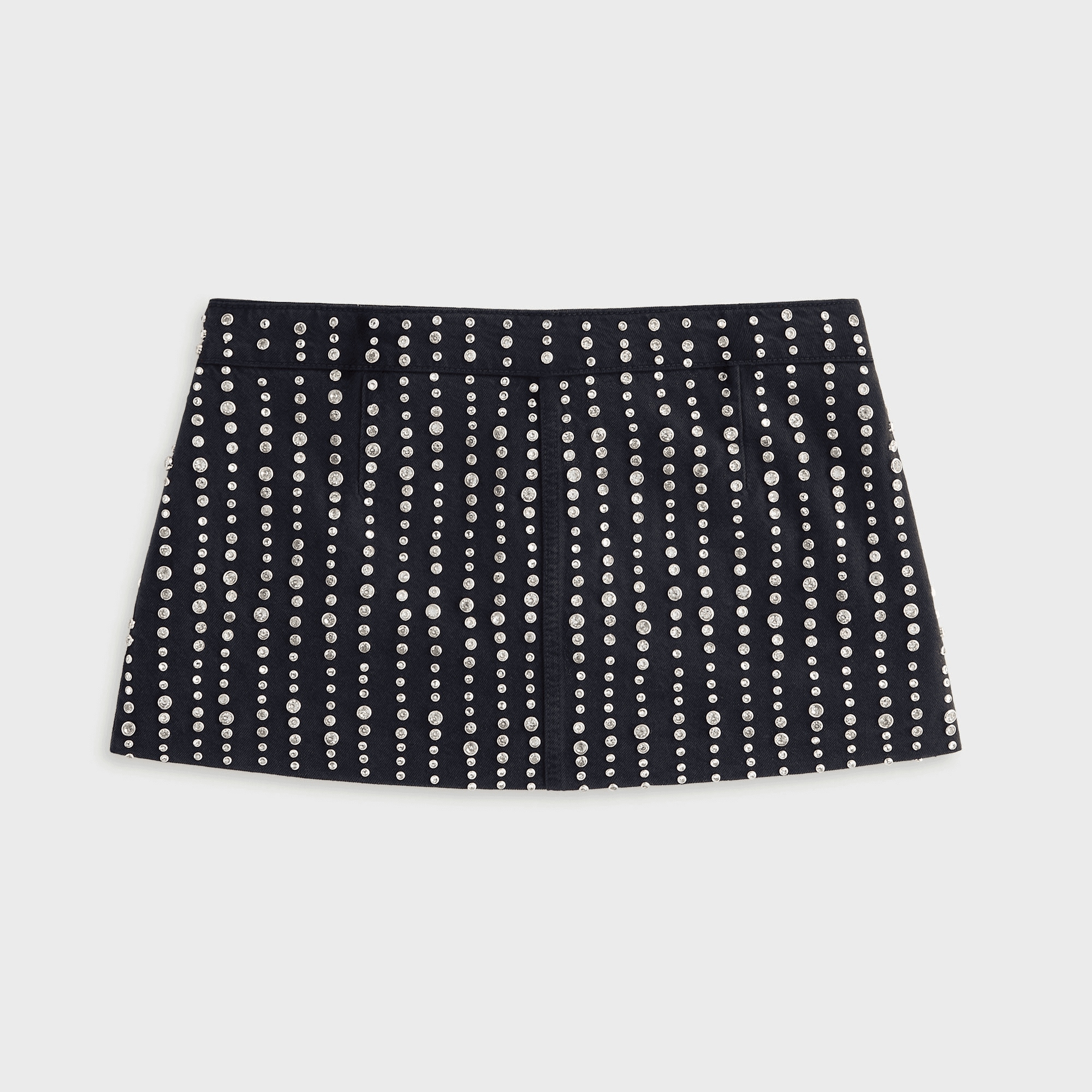 Lisa for Kith Women Nari Studded Denim Mini Skirt - Black — Image 4