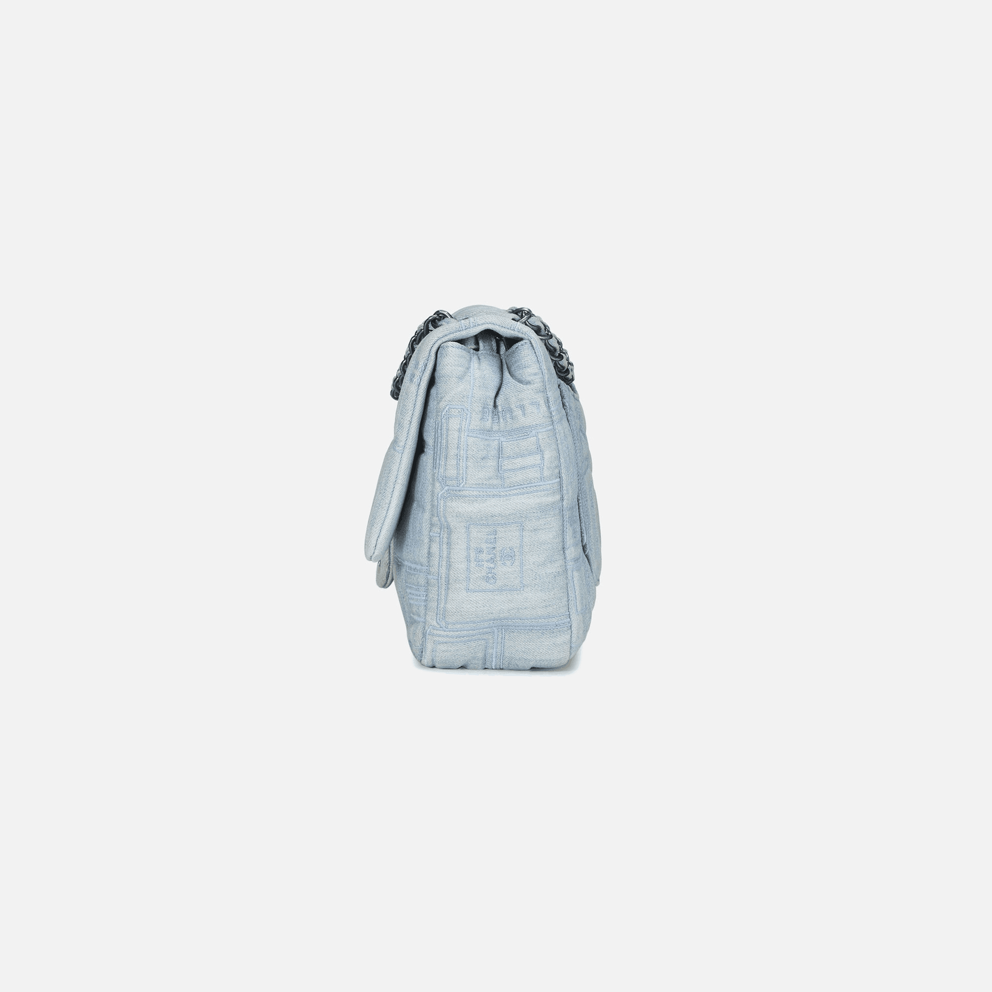 WGACA Chanel Blue Denim Perfume Half Flap Jumbo Bag - Blue Denim — Image 6