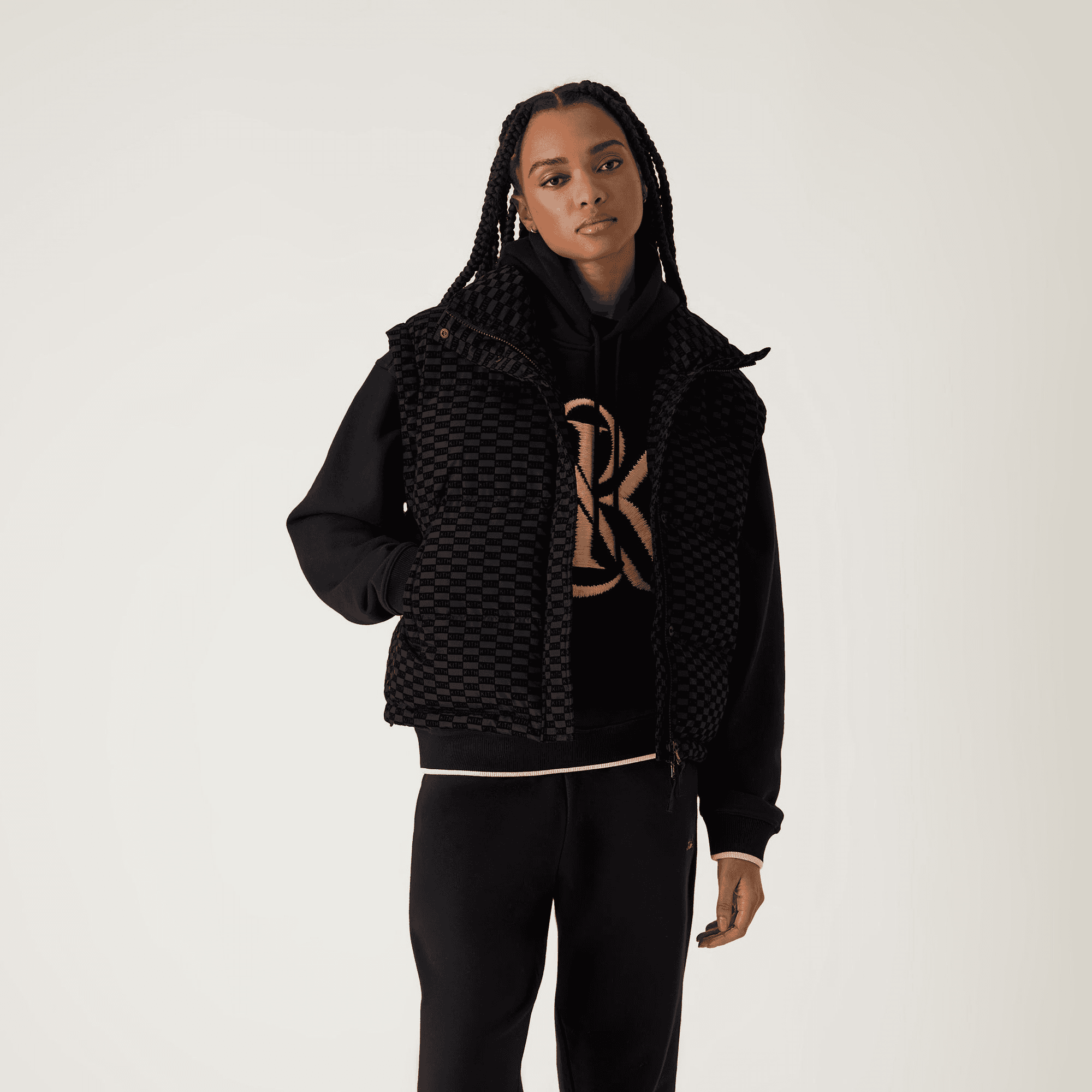 Kith Women Wynne Monogram Convertible Puffer - Black — Image 8
