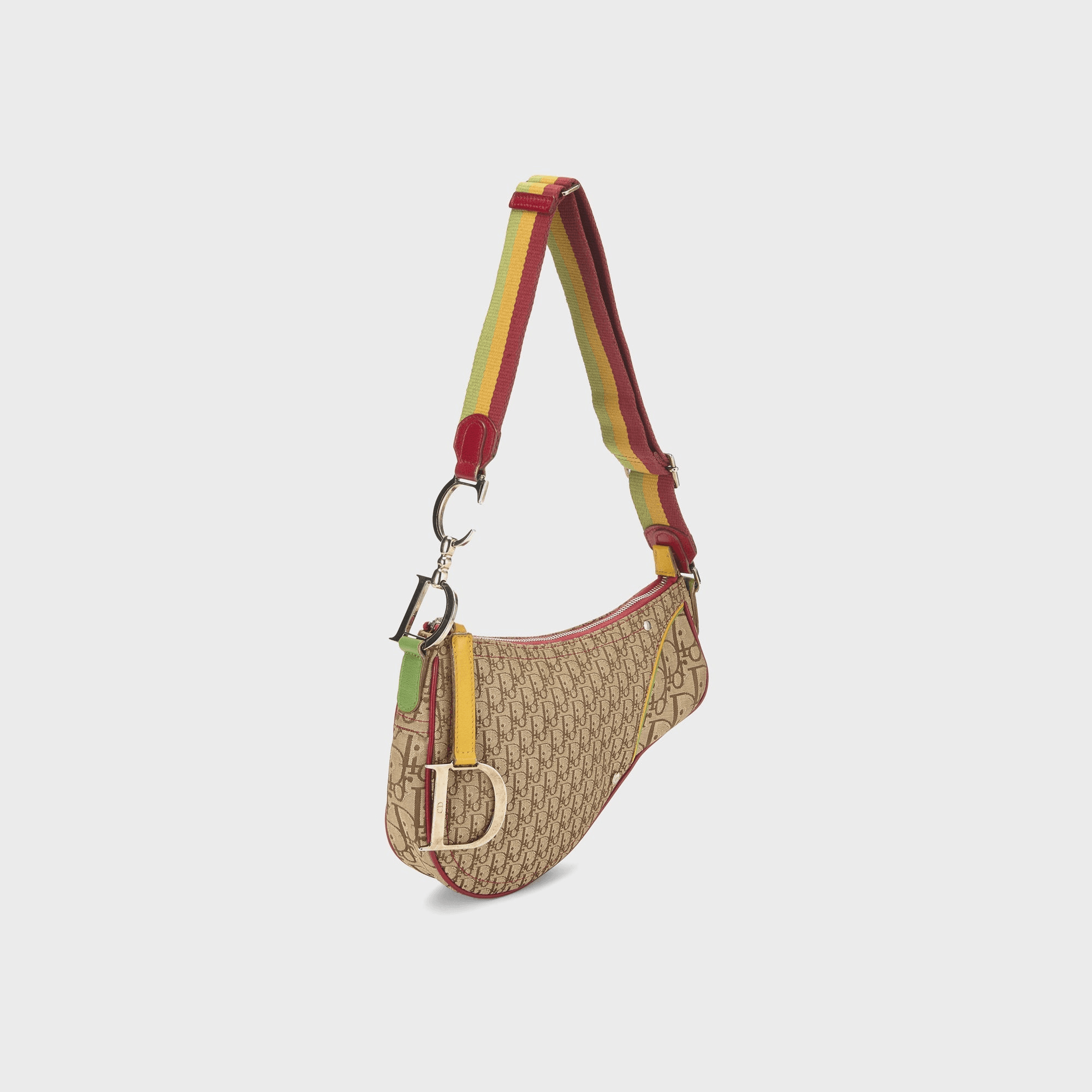 WGACA Dior Canvas Rasta Saddle Pochette - Multi — Image 3