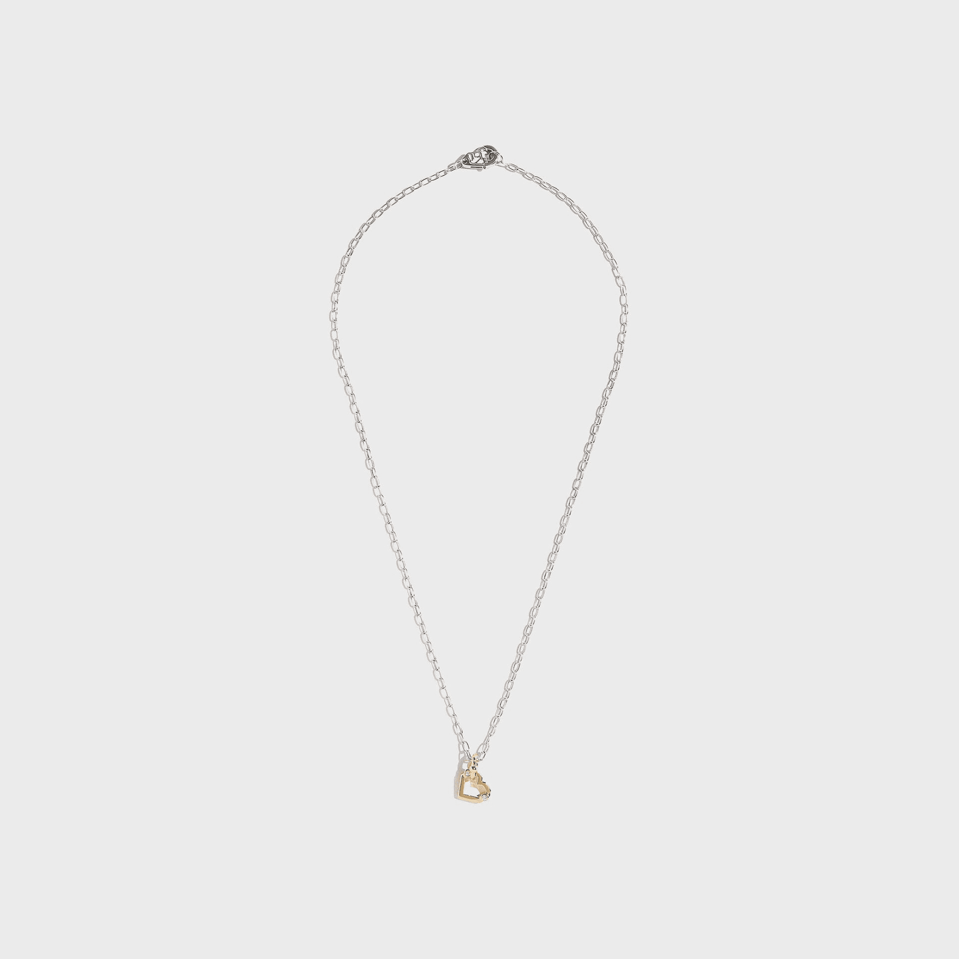Greg Yuna Umlaut Heart Drop Necklace - Silver / Gold — Image 2