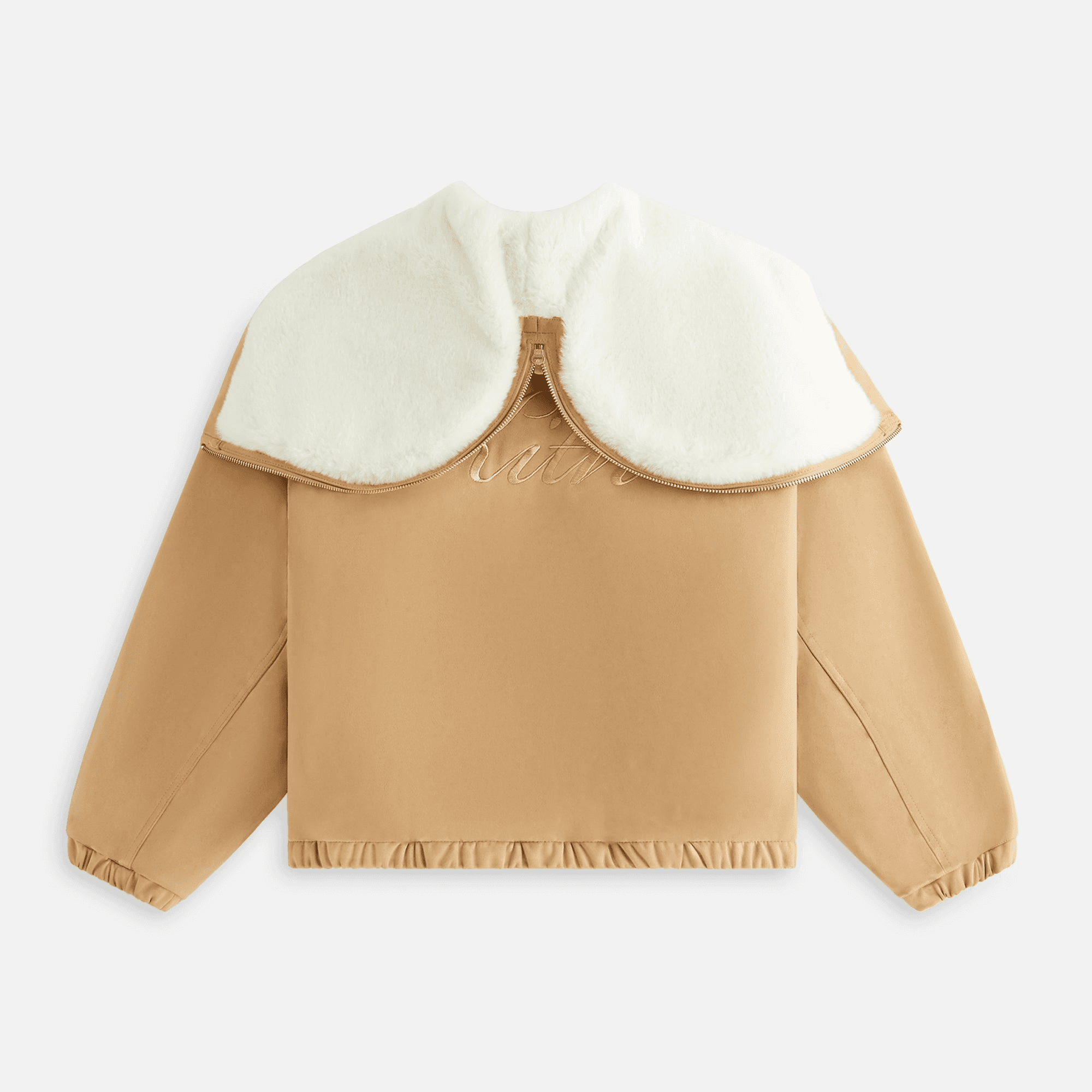 Kith Women Nylas Microsuede Zip Hooded Bomber - Birch — Image 9