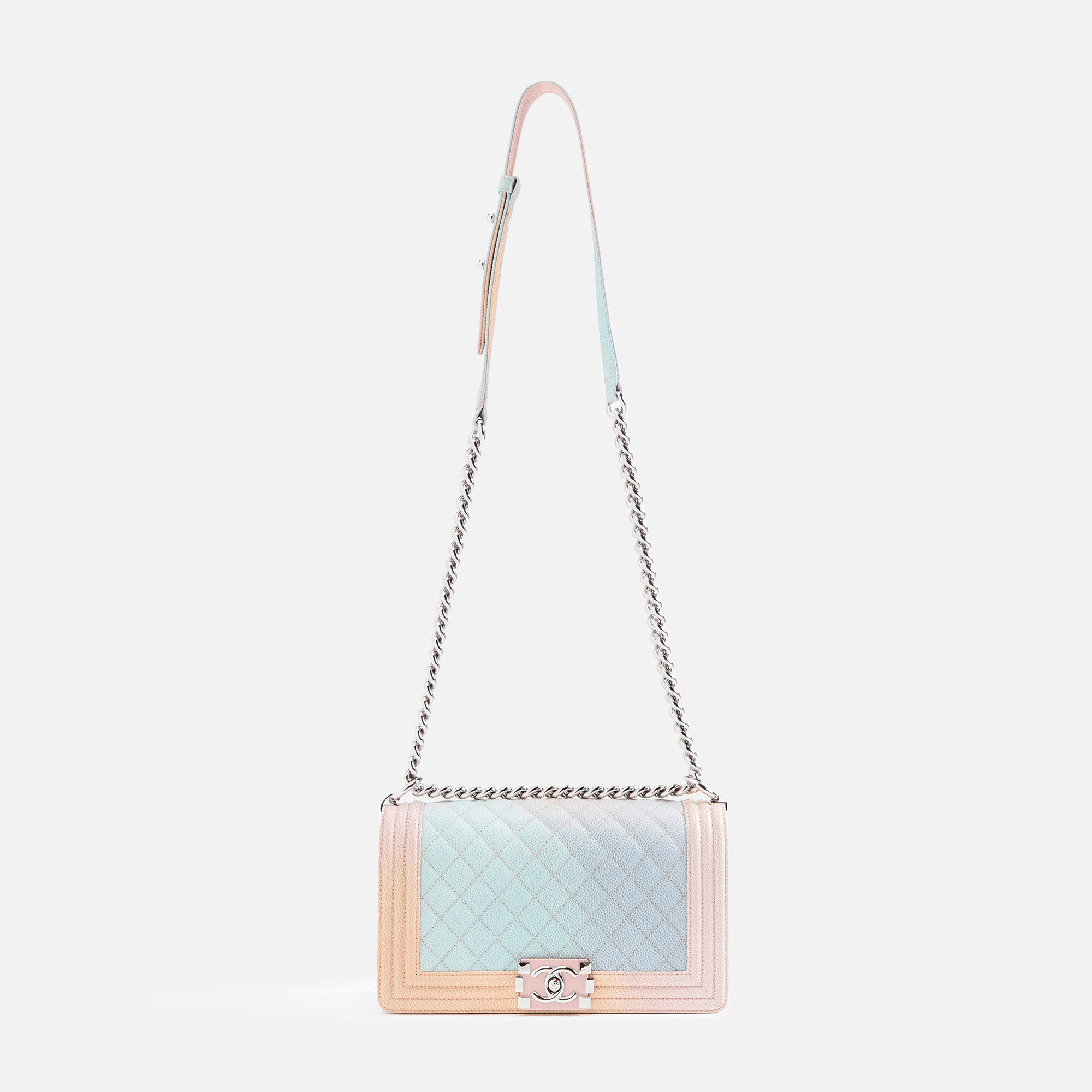WGACA Chanel Caviar Rainbow Boy Bag - Multi