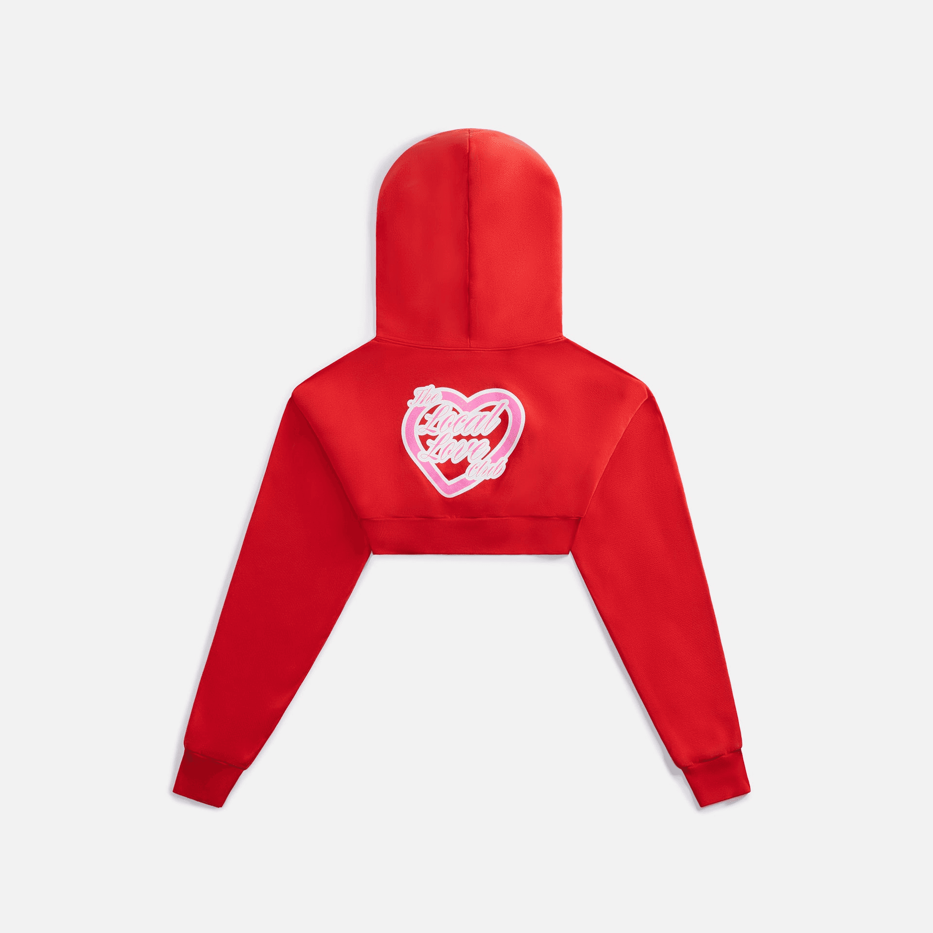 The Local Love Club Matchbook Cropped Zip Hoodie - Hot Red — Image 2