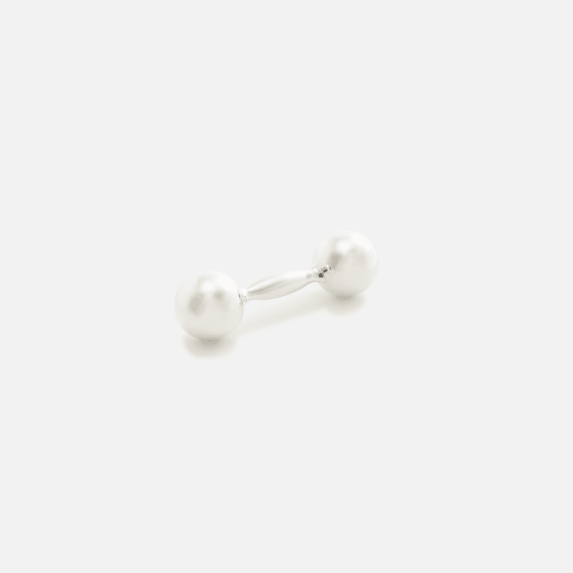 Areaware Harmony Ball Rattle Barbell - Silver - Image 1