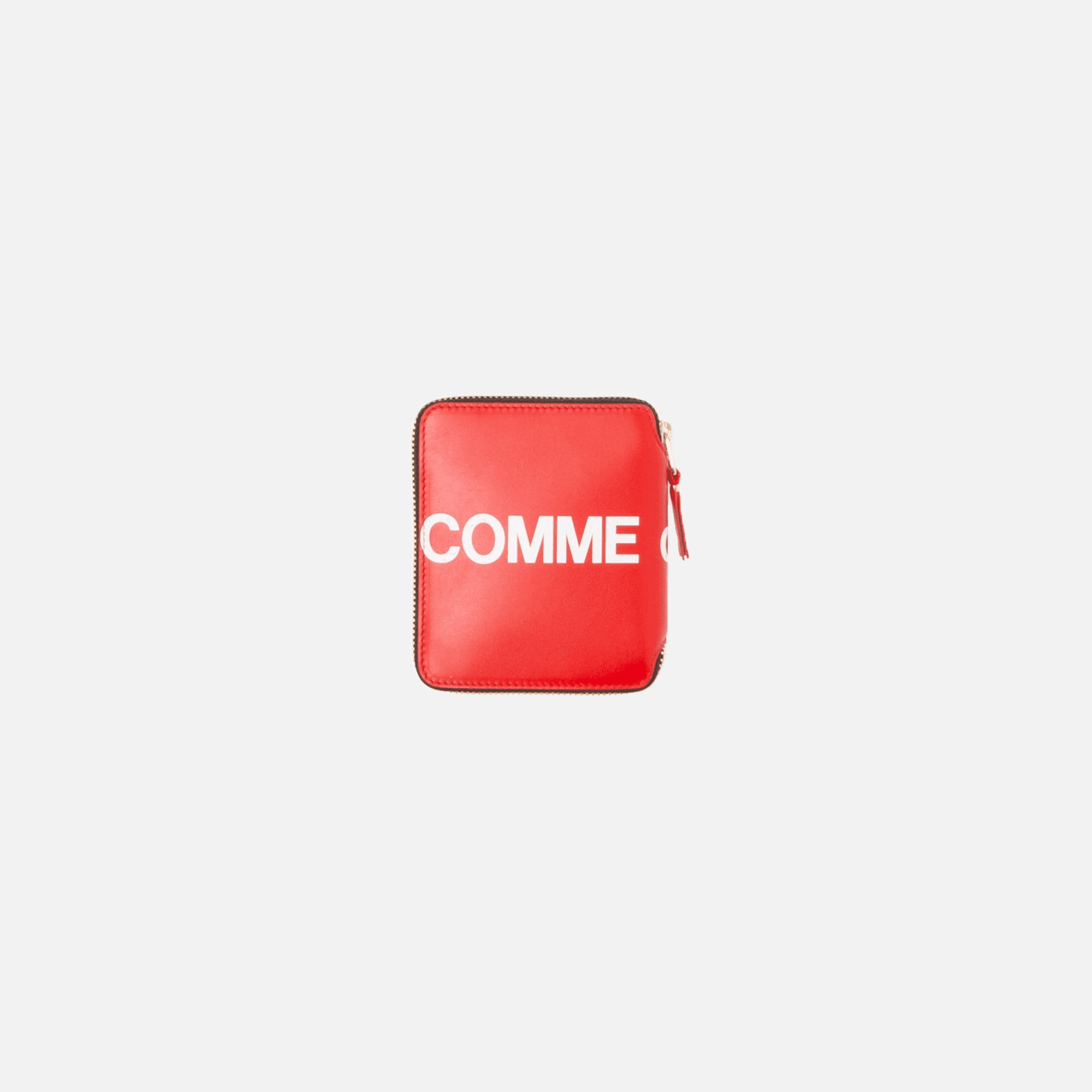 CDG Pocket Zip Around Wallet Huge Logo - Red