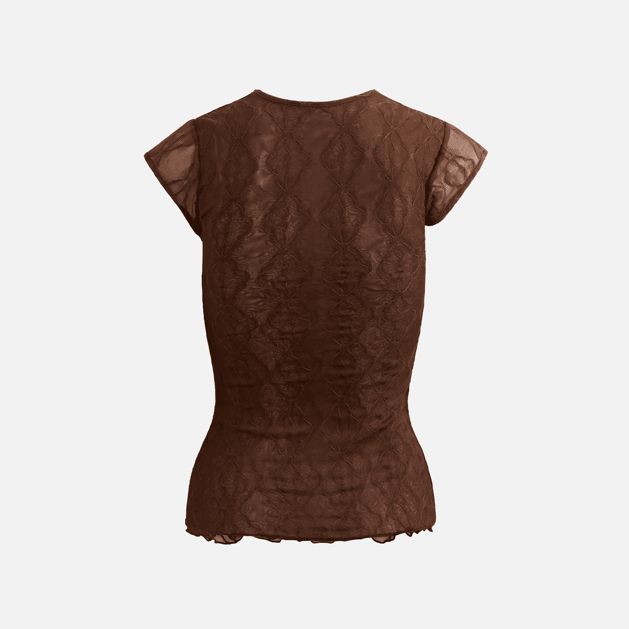 Second Skin Mariposa Lace Bow Tee - Coffee — Image 2