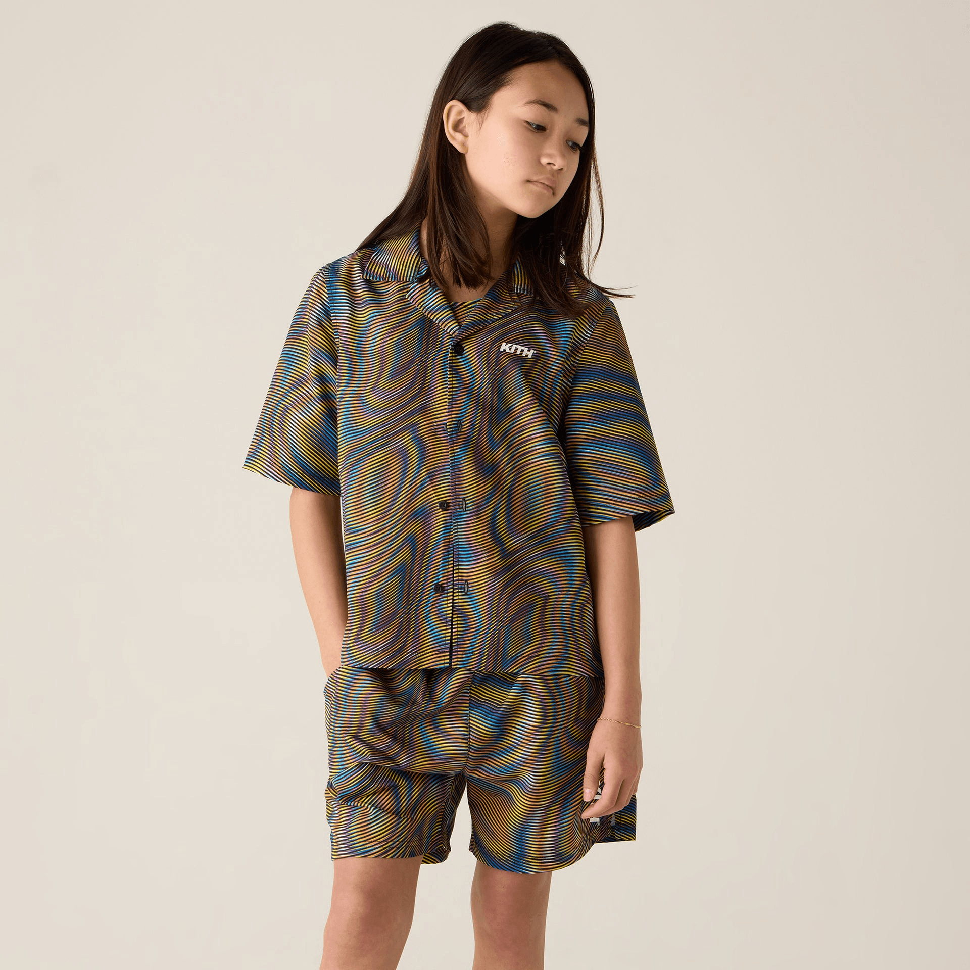 Kith Kids Moire Kai Swim Trunk - Black — Image 4