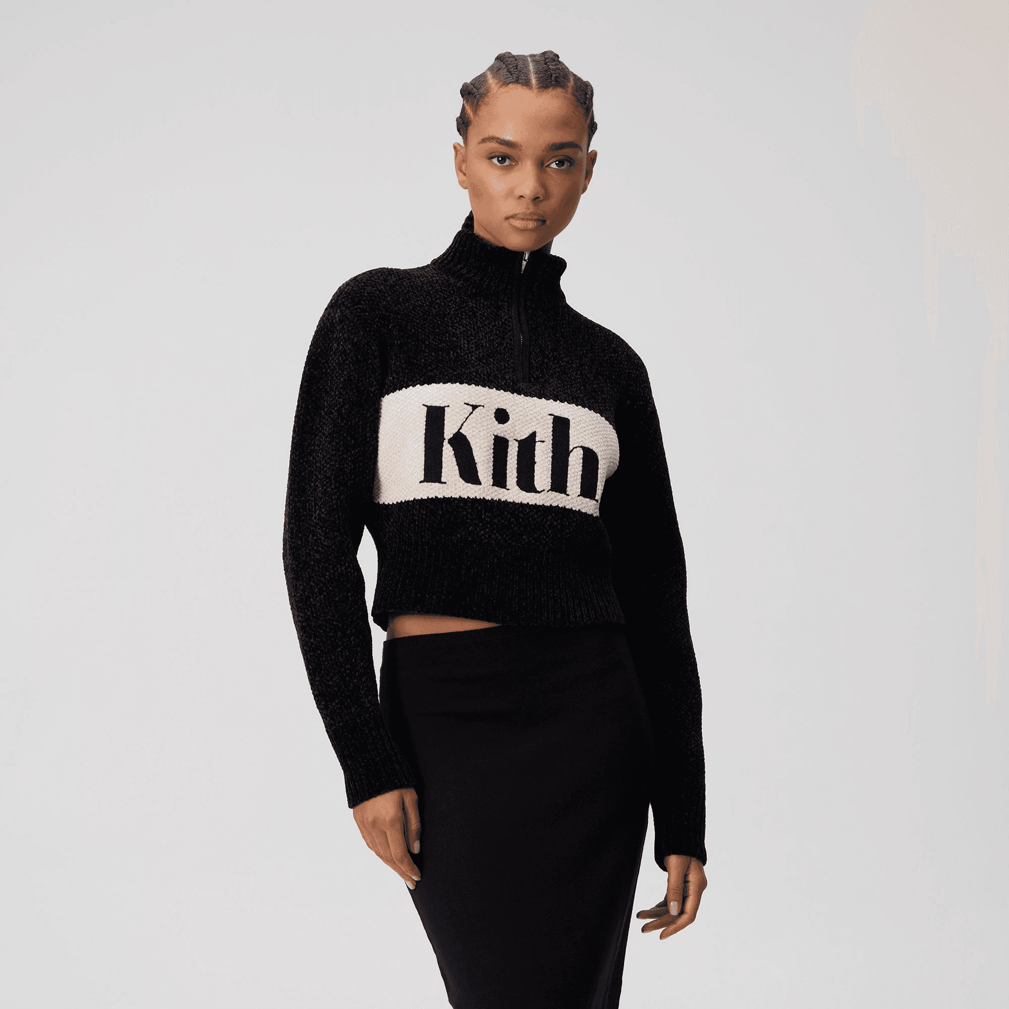 Kith Women Hunter II Chenille Punctuated Quarter Zip - Black — Image 5