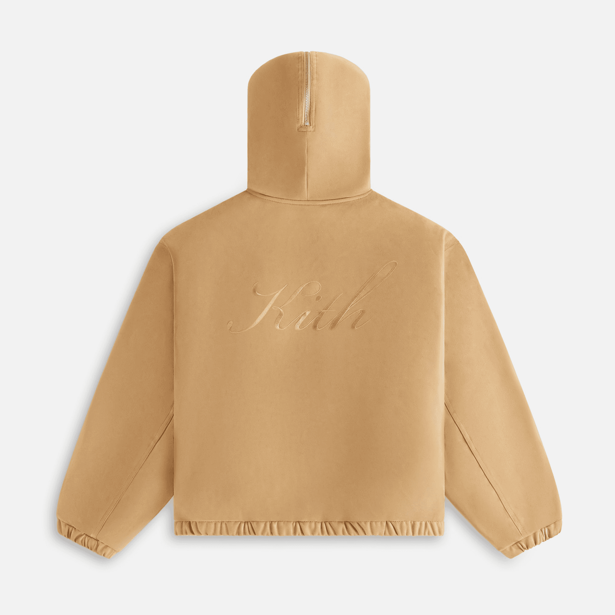 Kith Women Nylas Microsuede Zip Hooded Bomber - Birch — Image 8