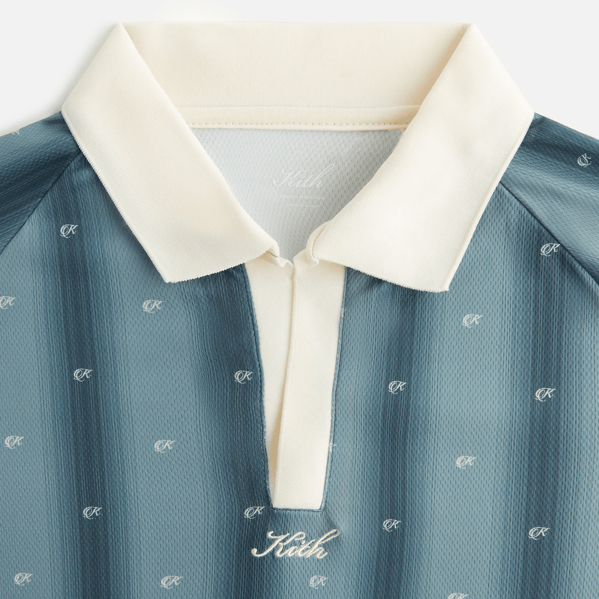 Kith Women Ridley Polo Monogram Long Sleeve Jersey - Court — Image 3