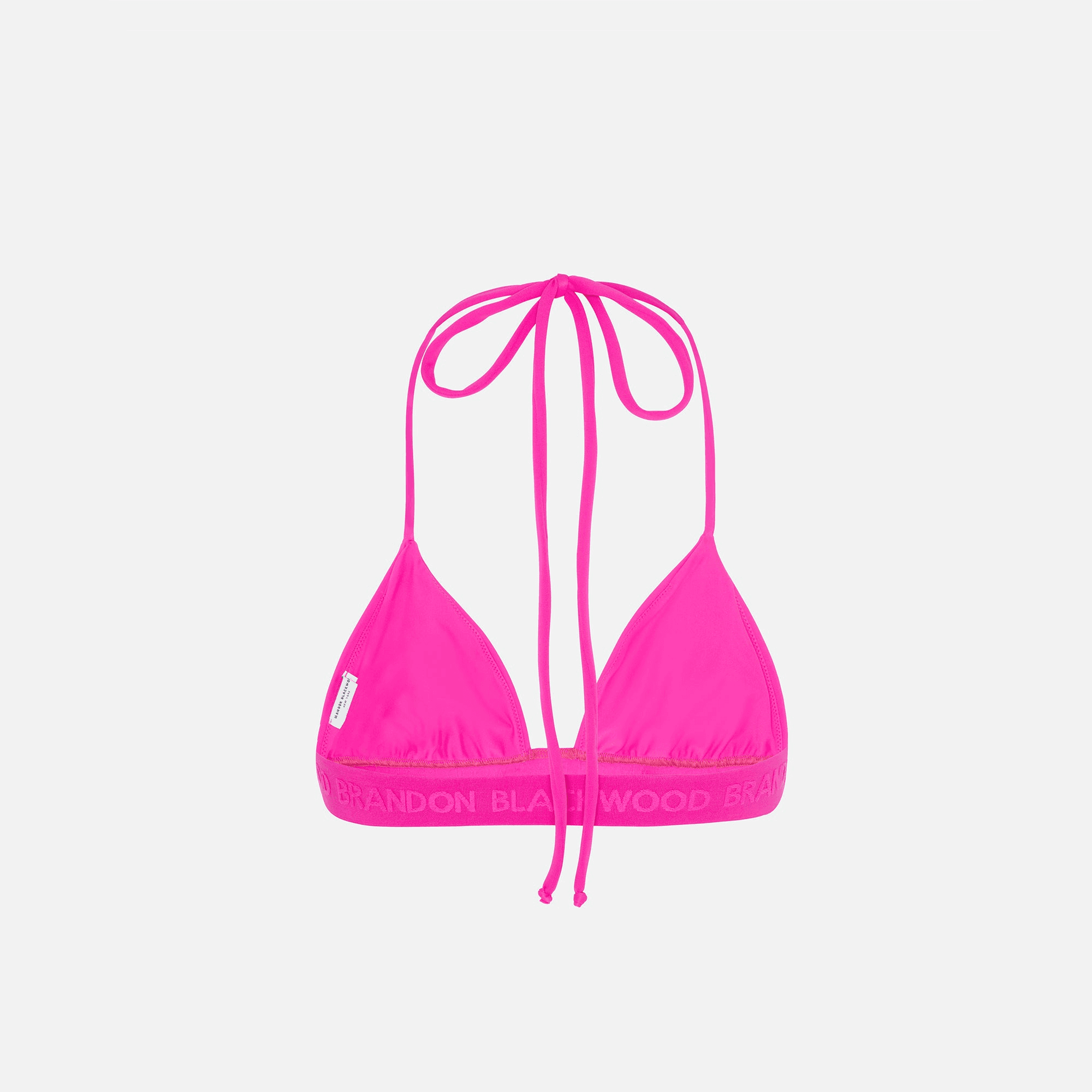 Brandon Blackwood Logo Halter Bikini Top - Hot Pink — Image 2