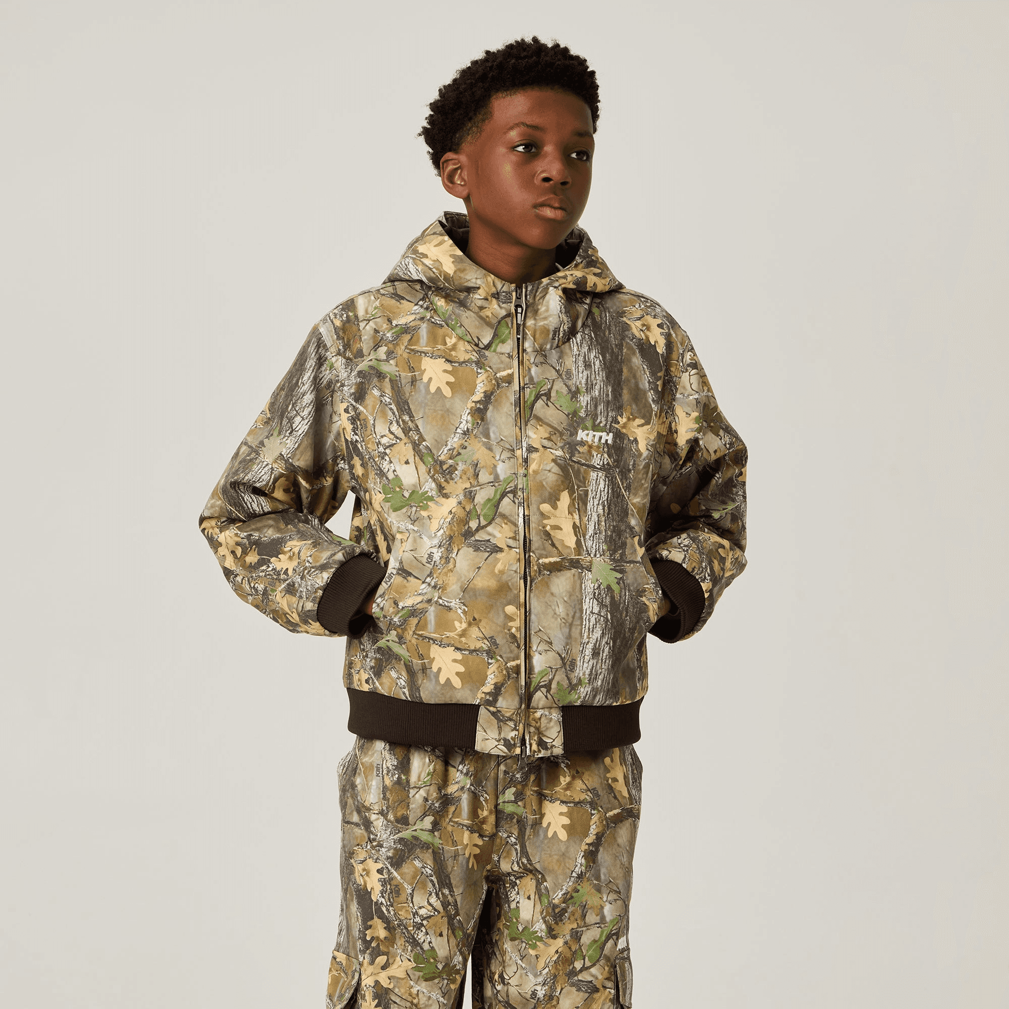 Kith Kids Twill Hooded Owen Jacket - Earth — Image 4