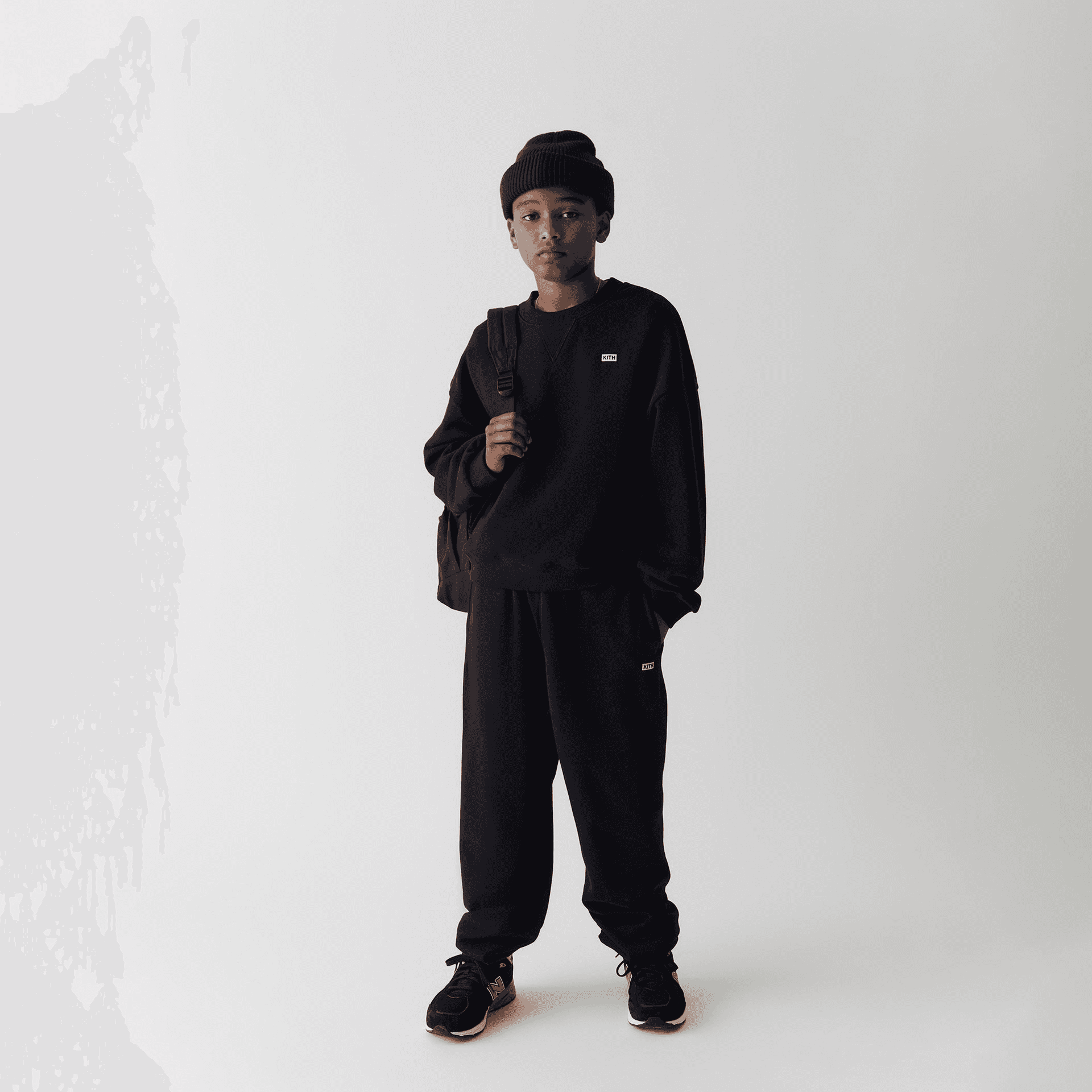 Kith Kids Long Sleeve Nelson Crewneck - Black — Image 6