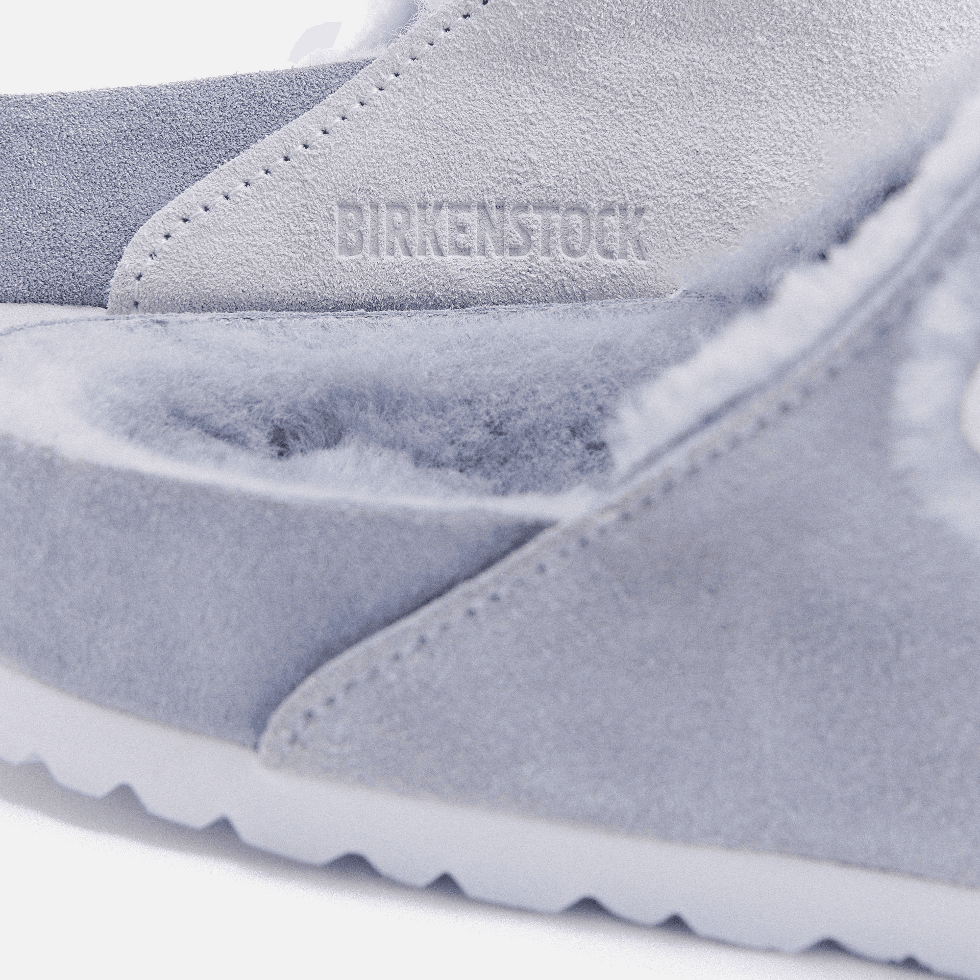 Kith Women for Birkenstock Arizona Shearling - Pearl Blue / Marshmallow — Image 2