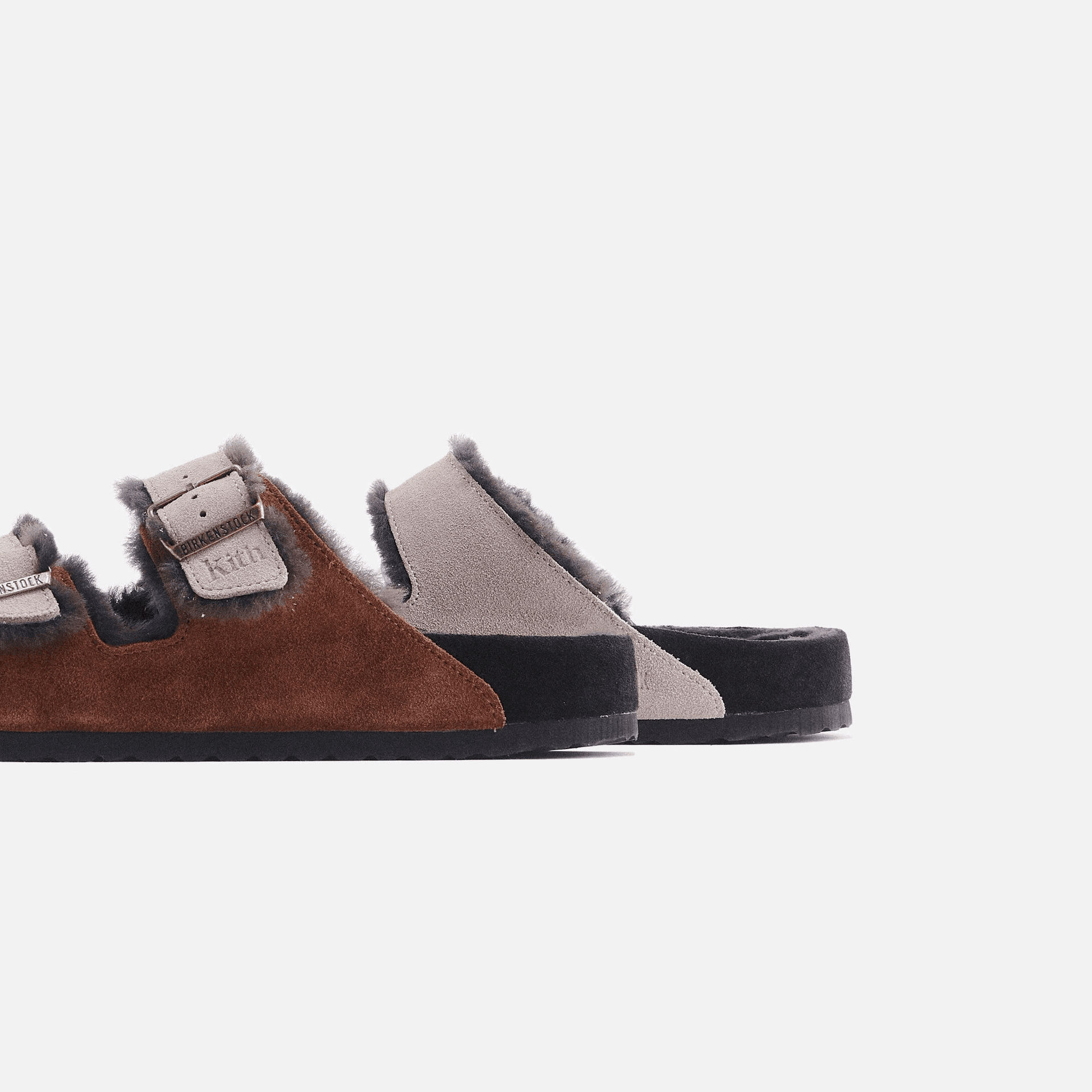 Kith Women for Birkenstock Arizona Shearling - Mink / Dark Brown — Image 5