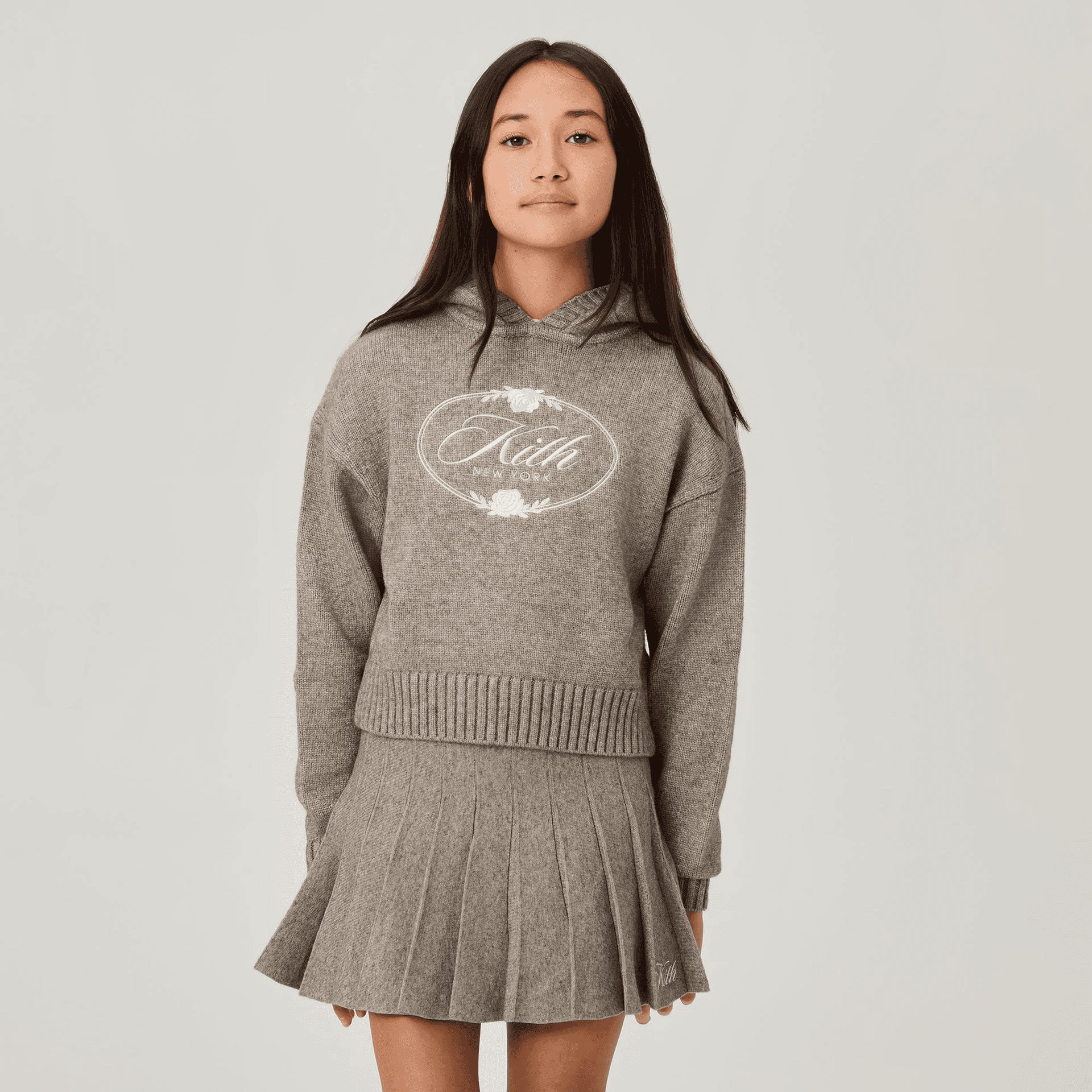 Kith Kids Cropped Celyse Sweater Hoodie - Graphite — Image 4