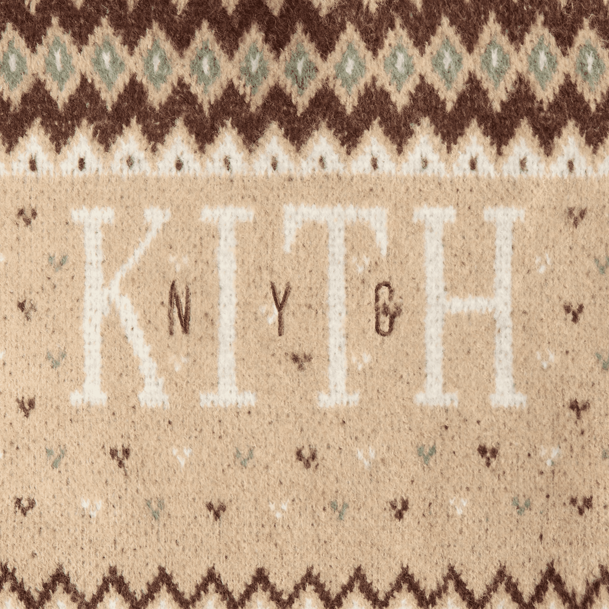 Kith Kids Novelty Fair Isle Nelson Hoodie Sweater - Mocha Heather — Image 3