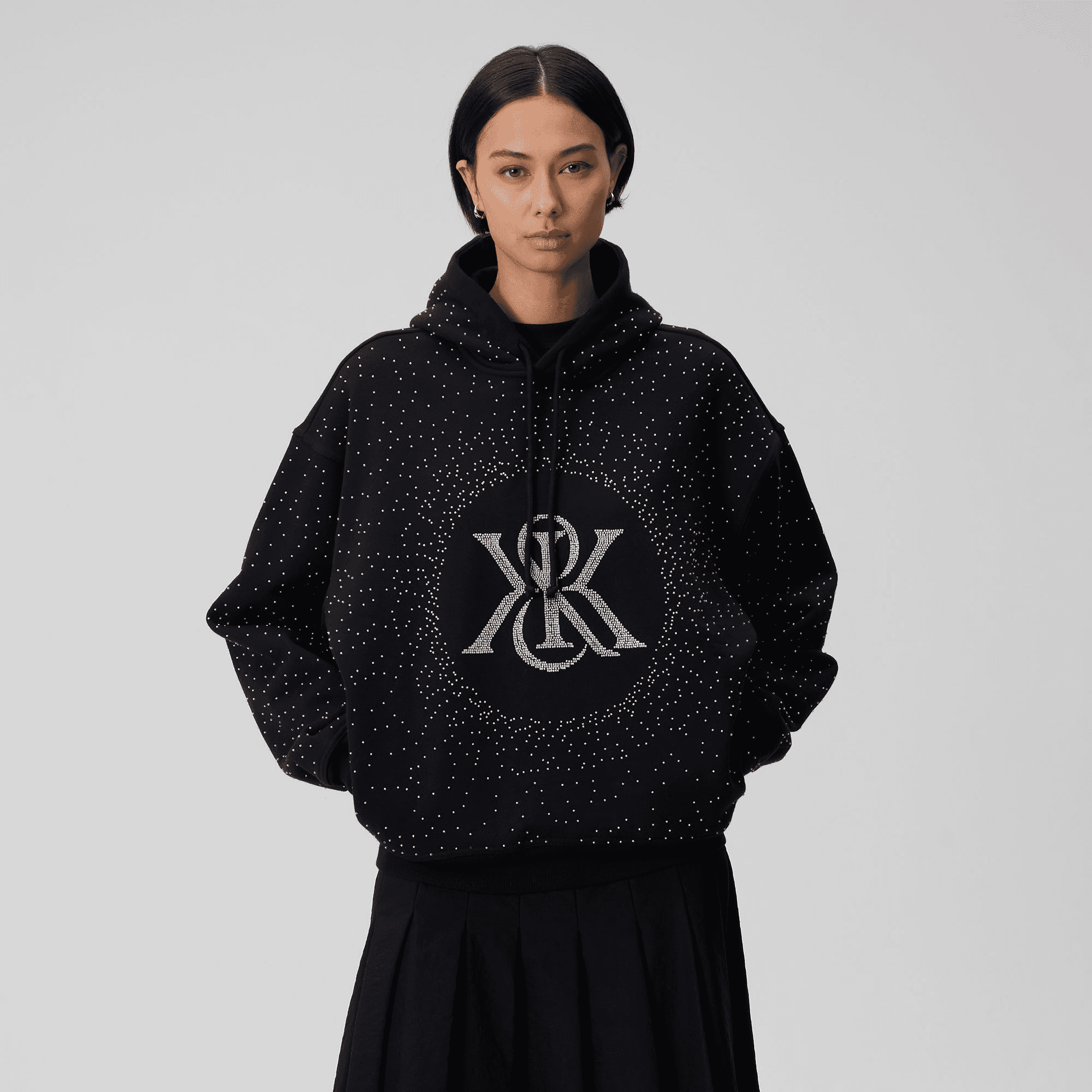 Kith Women Maverick Beaded Crest Hoodie - Black — Image 5