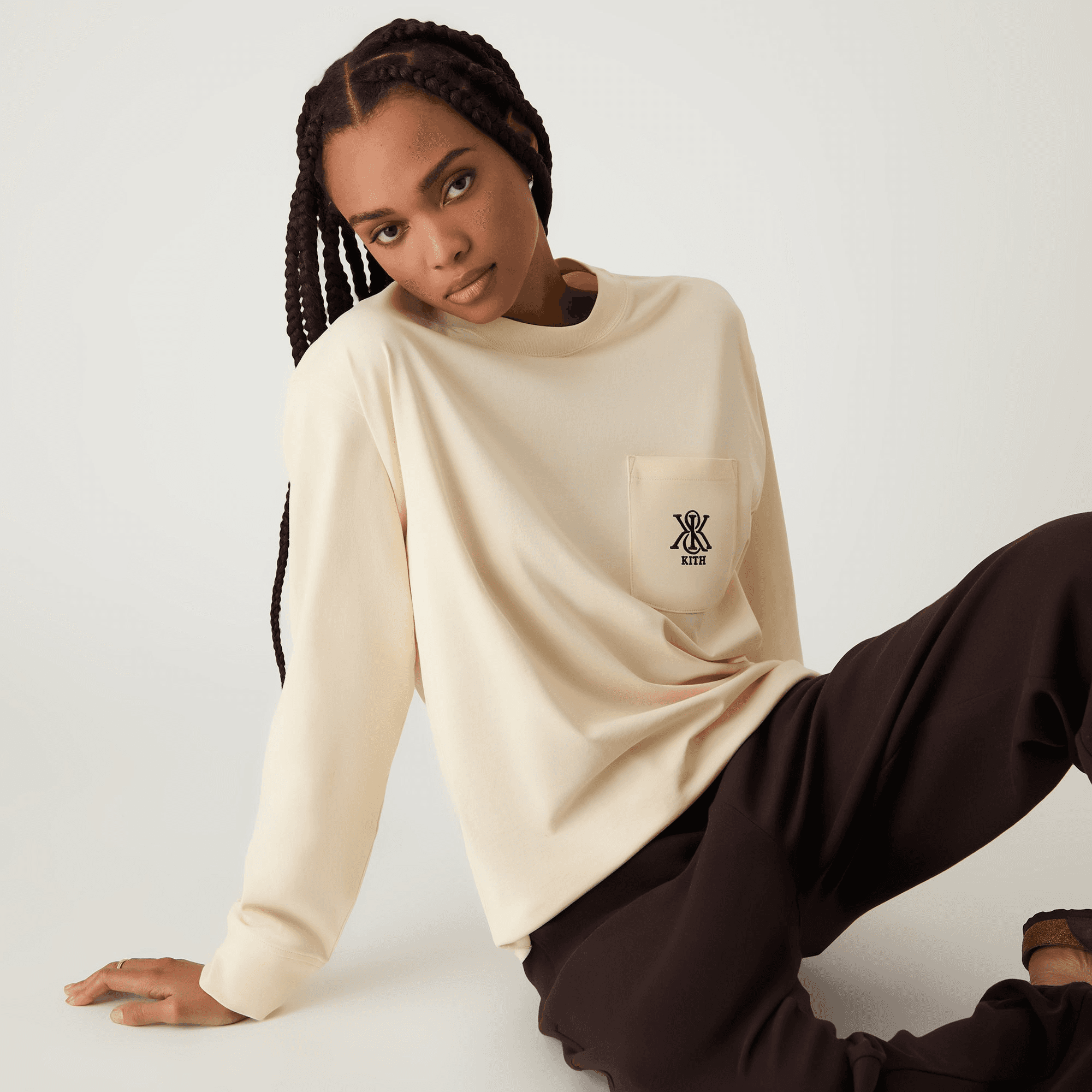 Kith Women Oversized Sonoma Crest Long Sleeve - Muslin — Image 5