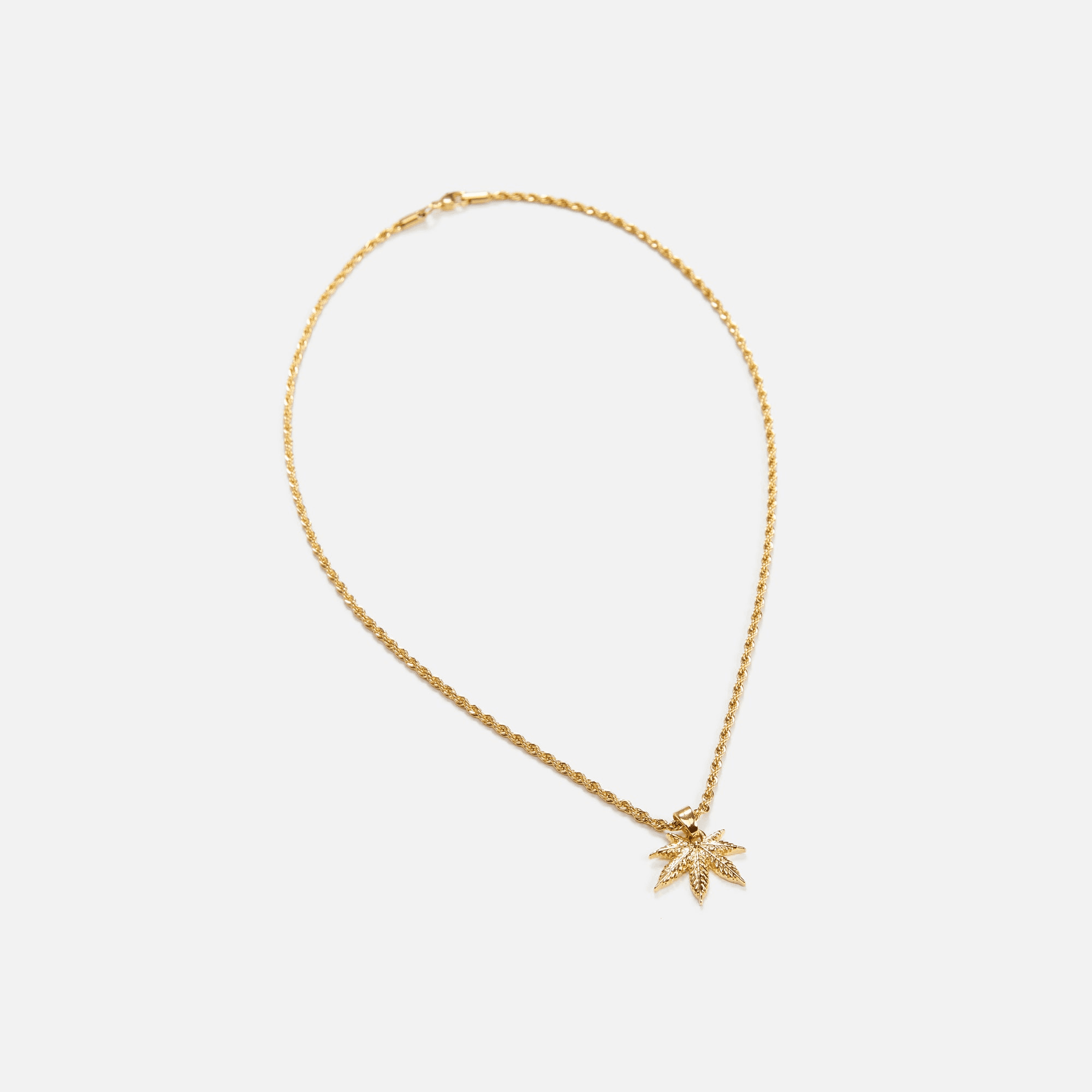 Fallon Cannabis Charm w/ Chain - Gold
