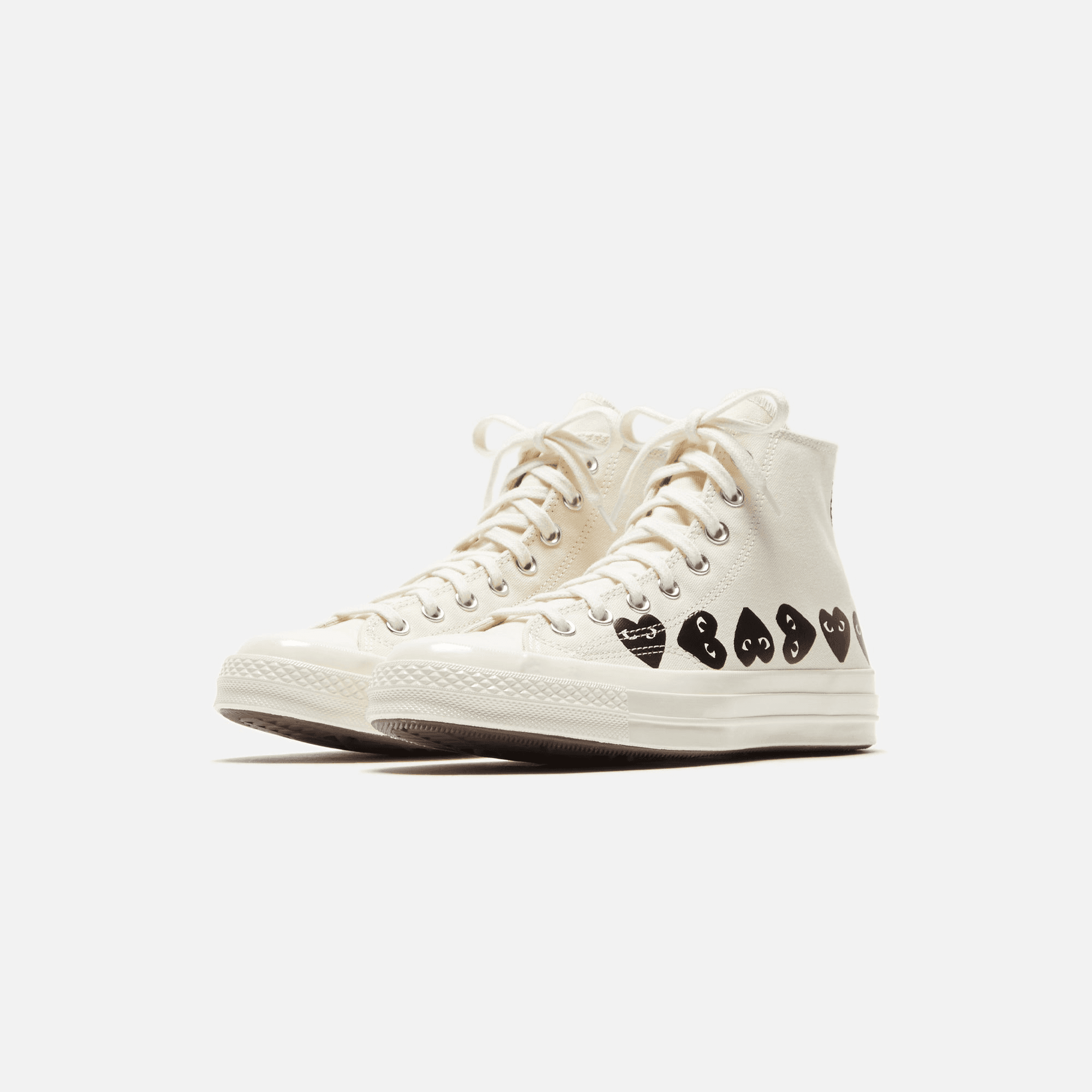 Comme Des Garçons Play x Converse Multi Heart High Top - Beige / Black — Image 5