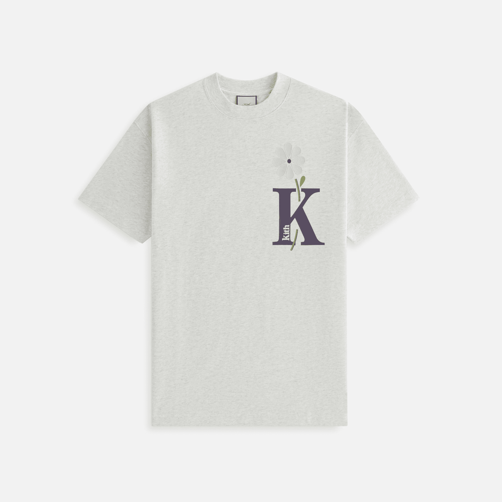 Kith Women Flocked Bouquet Vintage Tee - Light Heather Grey