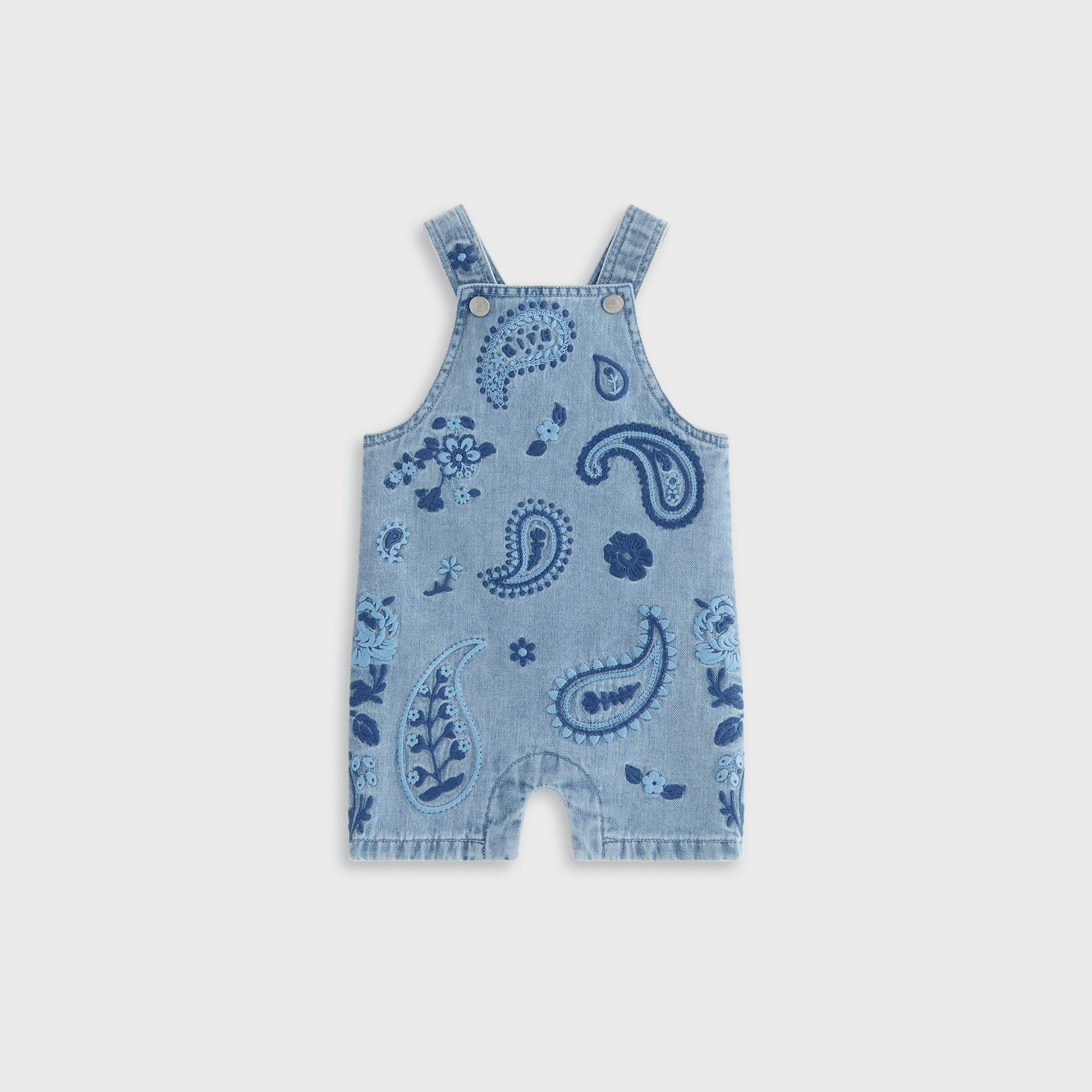 Kith Baby Kith Baby Floral Paisley Chambray Shortall - Kent Light Wash