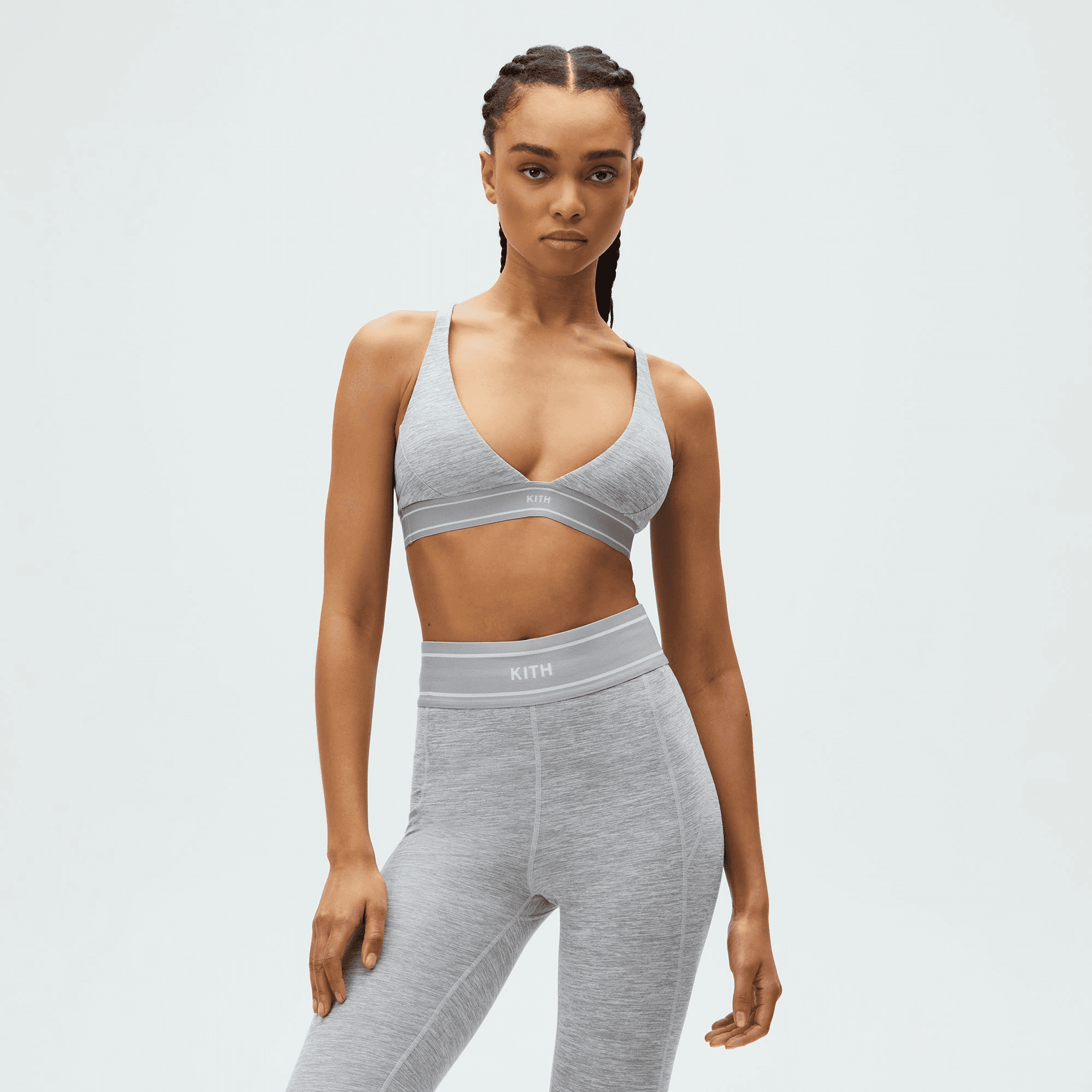 Kith Women Cay Plunge Active Bra - Cool Heather Grey — Image 4
