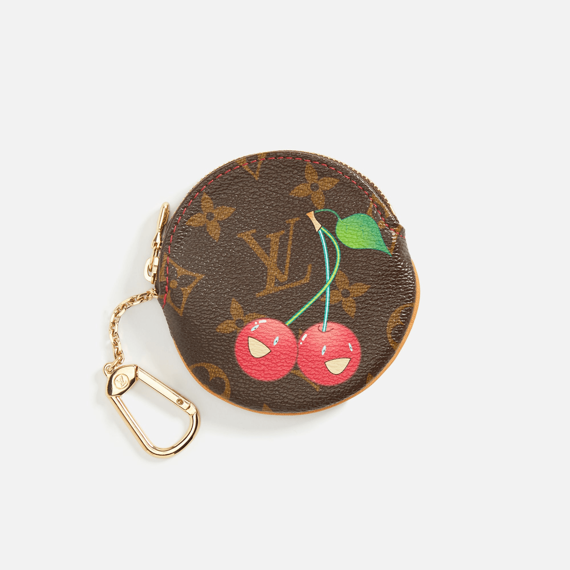 WGACA Louis Vuitton x Takashi Murakami Cherry Round Coin Purse - Brown