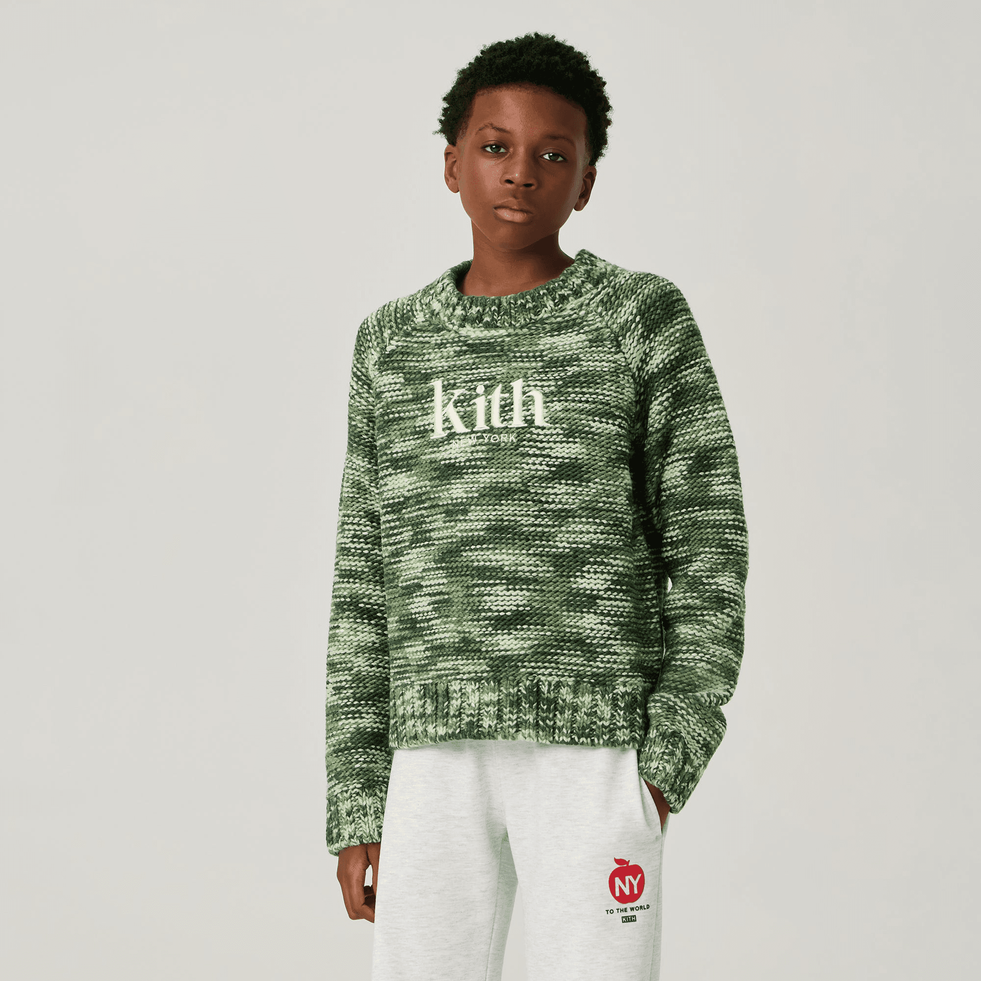 Kith Kids Space Dye Logo Sweater - Bay Breeze — Image 5