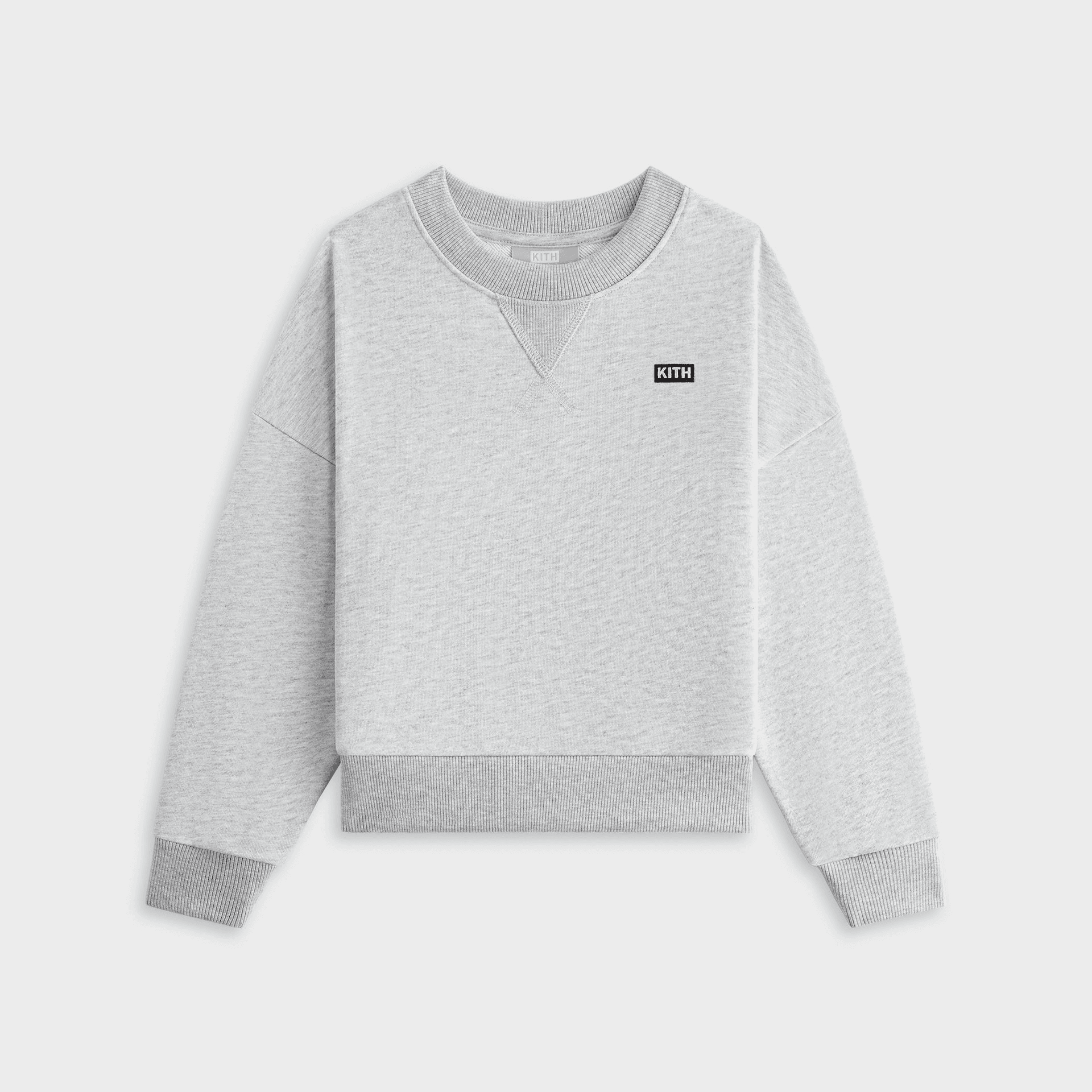 Kith Kids Long Sleeve Nelson Crewneck - Light Heather Grey — Image 5