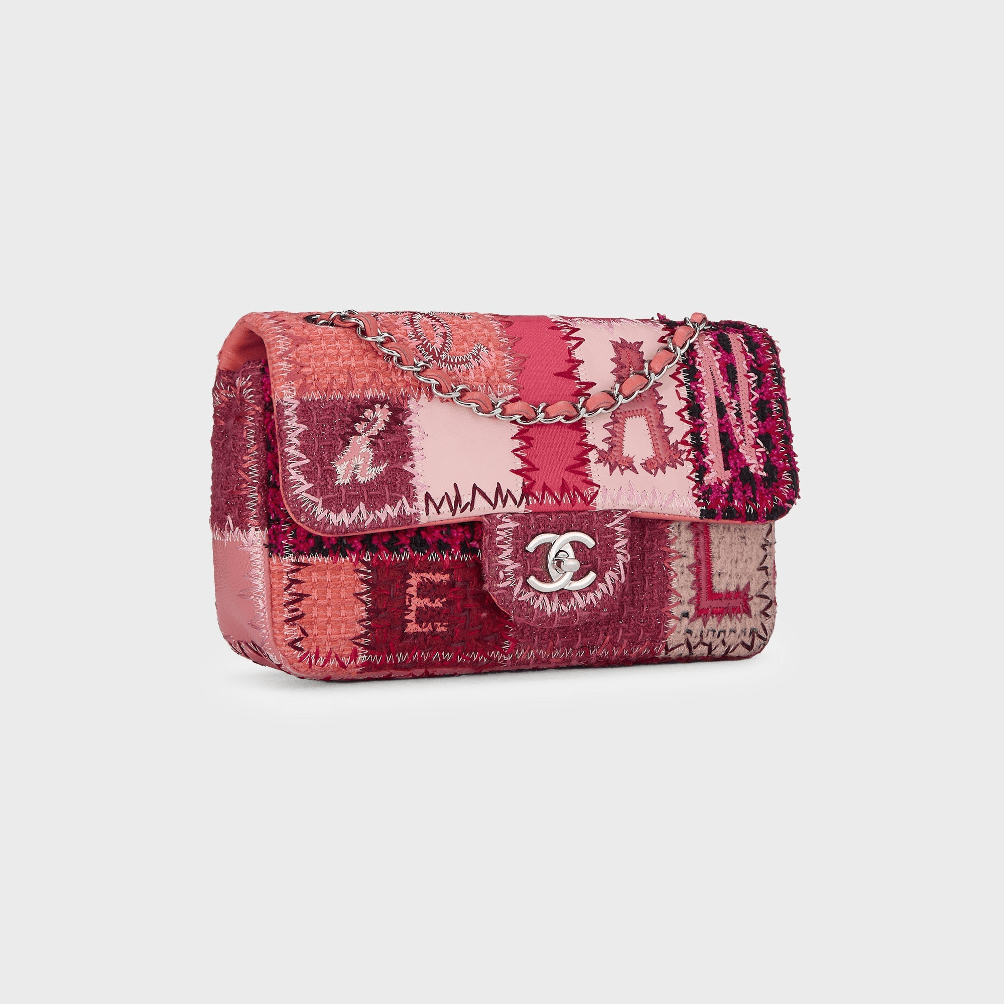 WGACA Chanel Tweed Single Flap Patchwork Shoulder Bag - Pink — Image 3