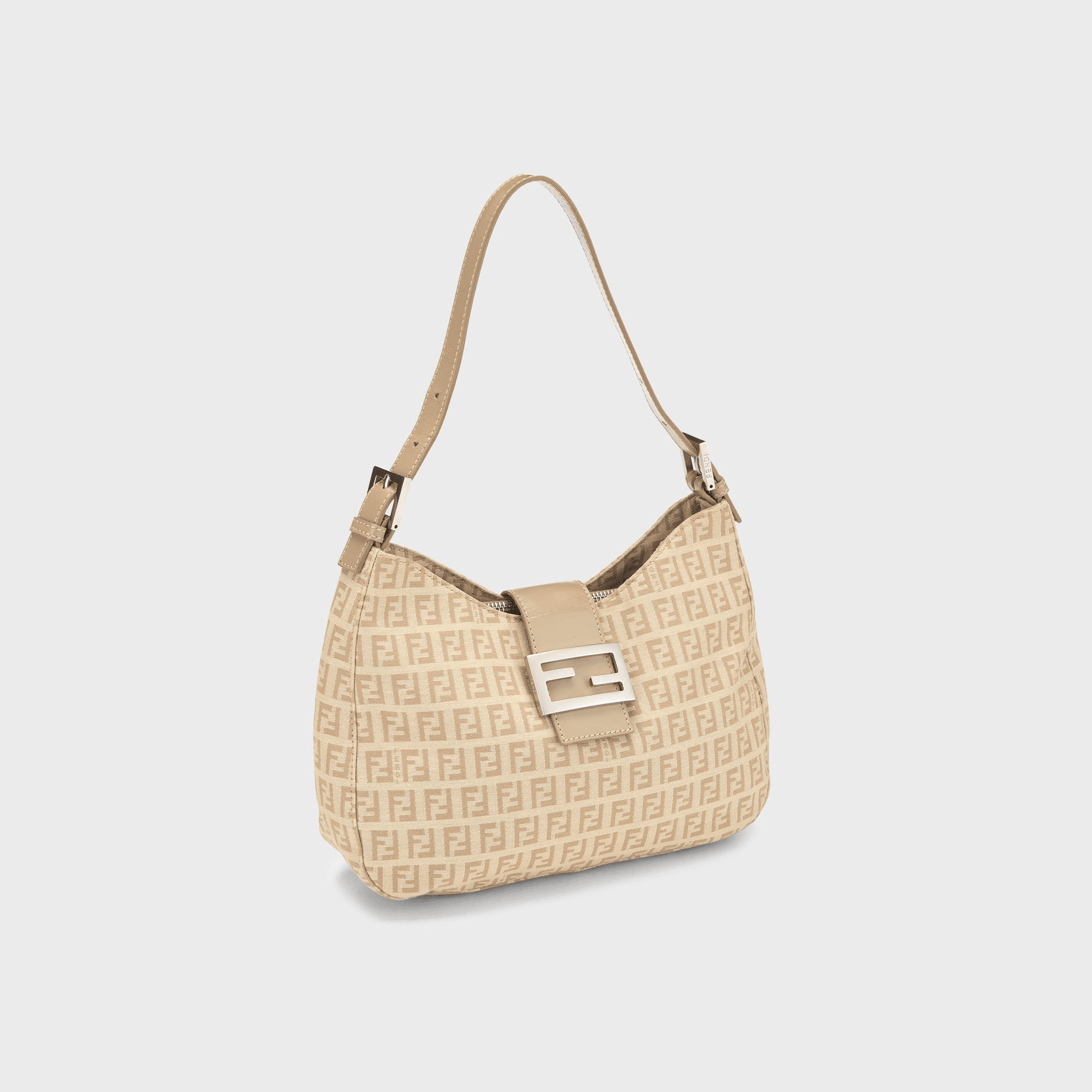 WGACA Fendi Zucchino Canvas Shoulder Bag - Beige — Image 3