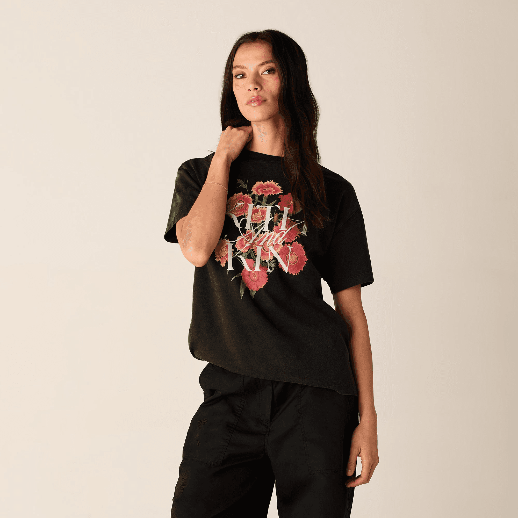Kith Women Floral Vintage Tee - Black — Image 4