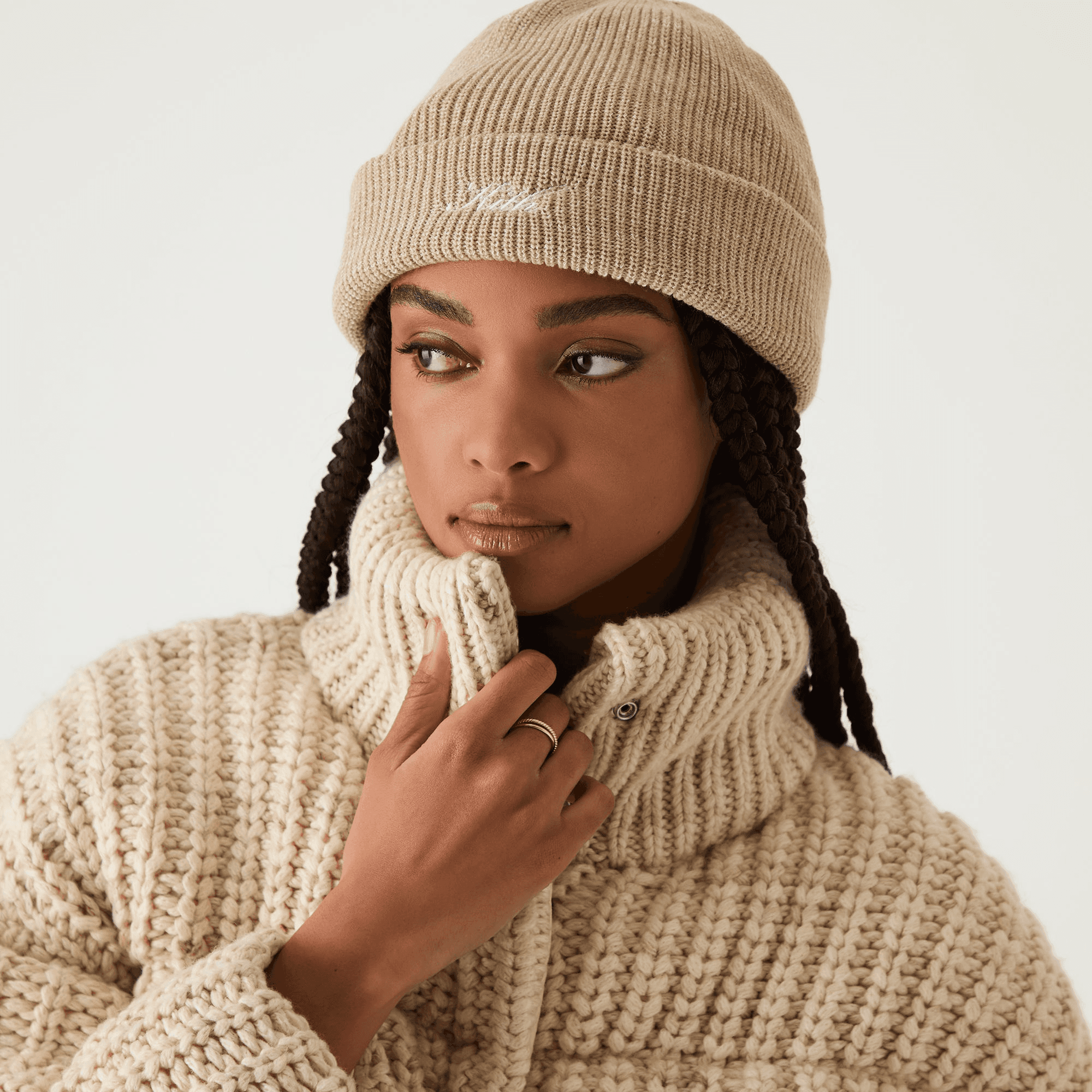 Kith Women Script Classic Beanie - Oatmeal — Image 3