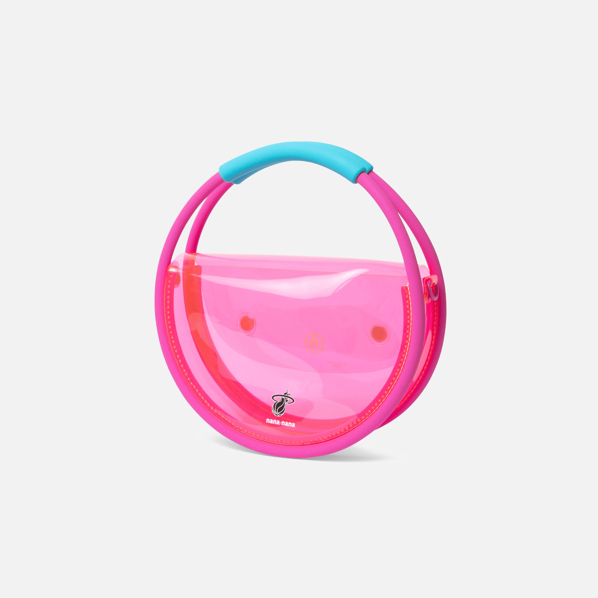 Nana-Nana Hoop PVC Bag Medium - Miami Heat Pink — Image 2