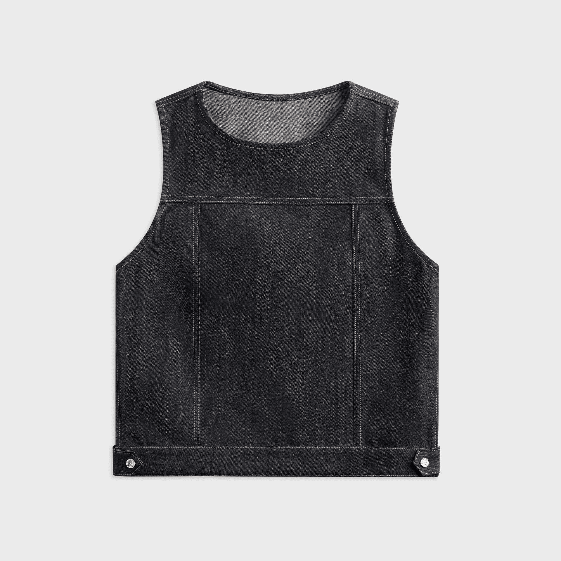 Veneda Carter Boxy Vest - Denim — Image 2