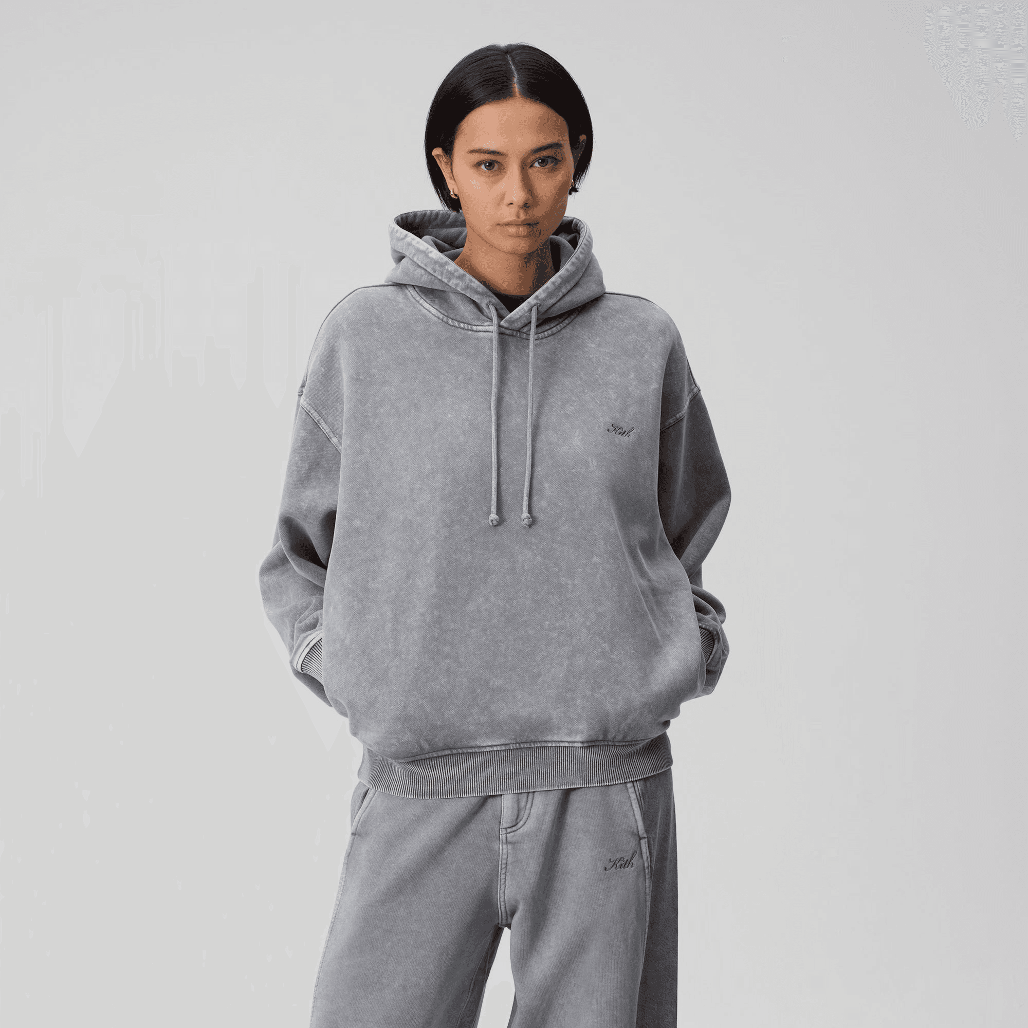 Kith Women Maverick Sueded Hoodie - Statue — Image 5