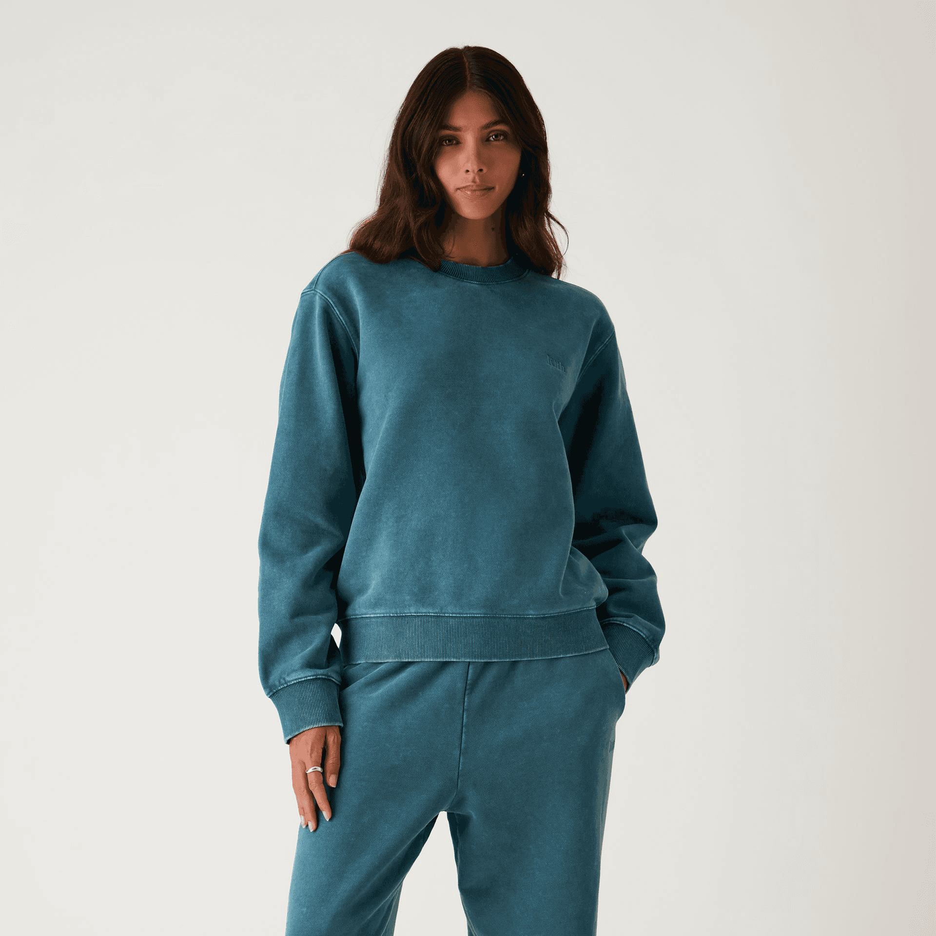 Kith Women Ashwin Sueded Crewneck - Anchor — Image 6