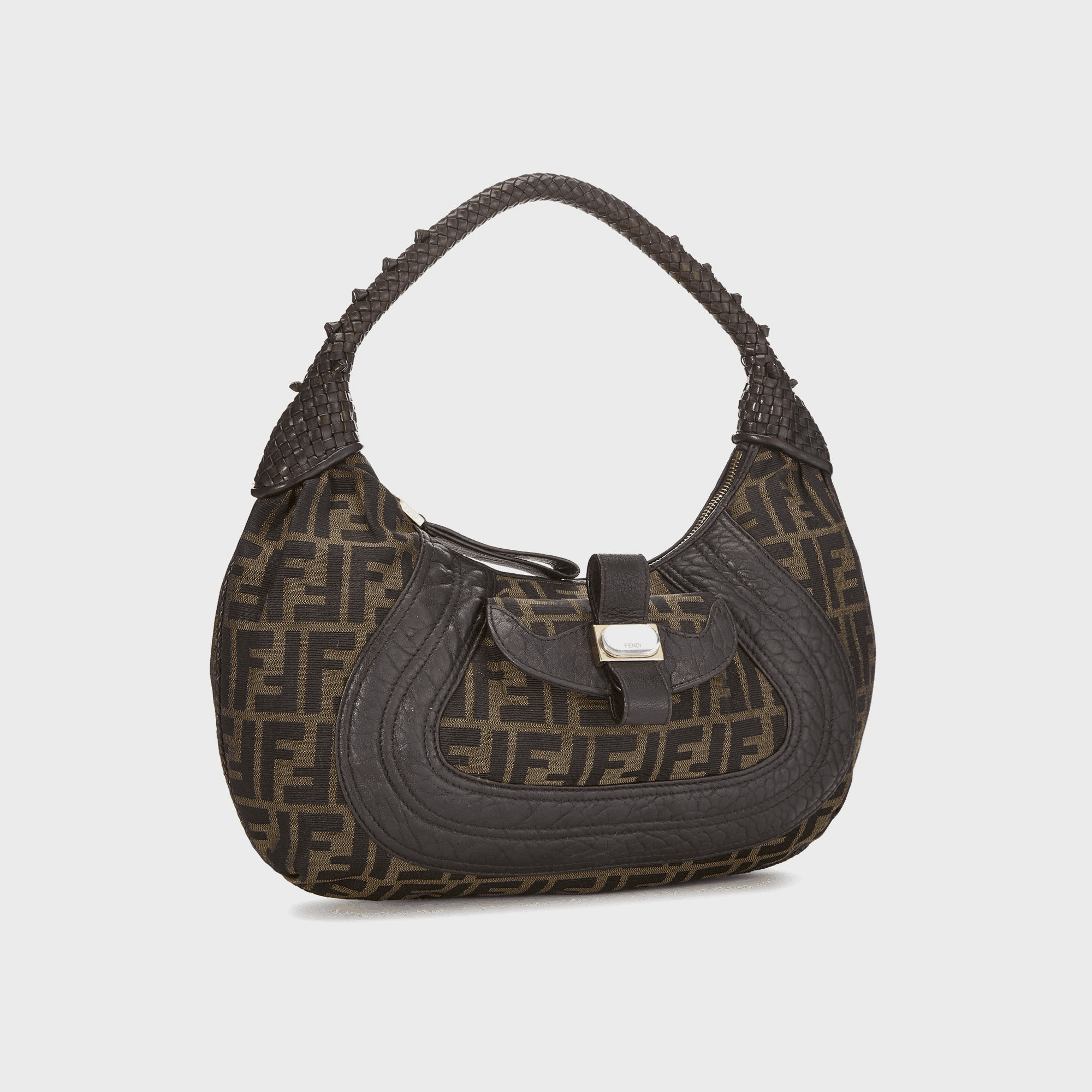 WGACA Fendi Zucca Spy Hobo - Brown — Image 3