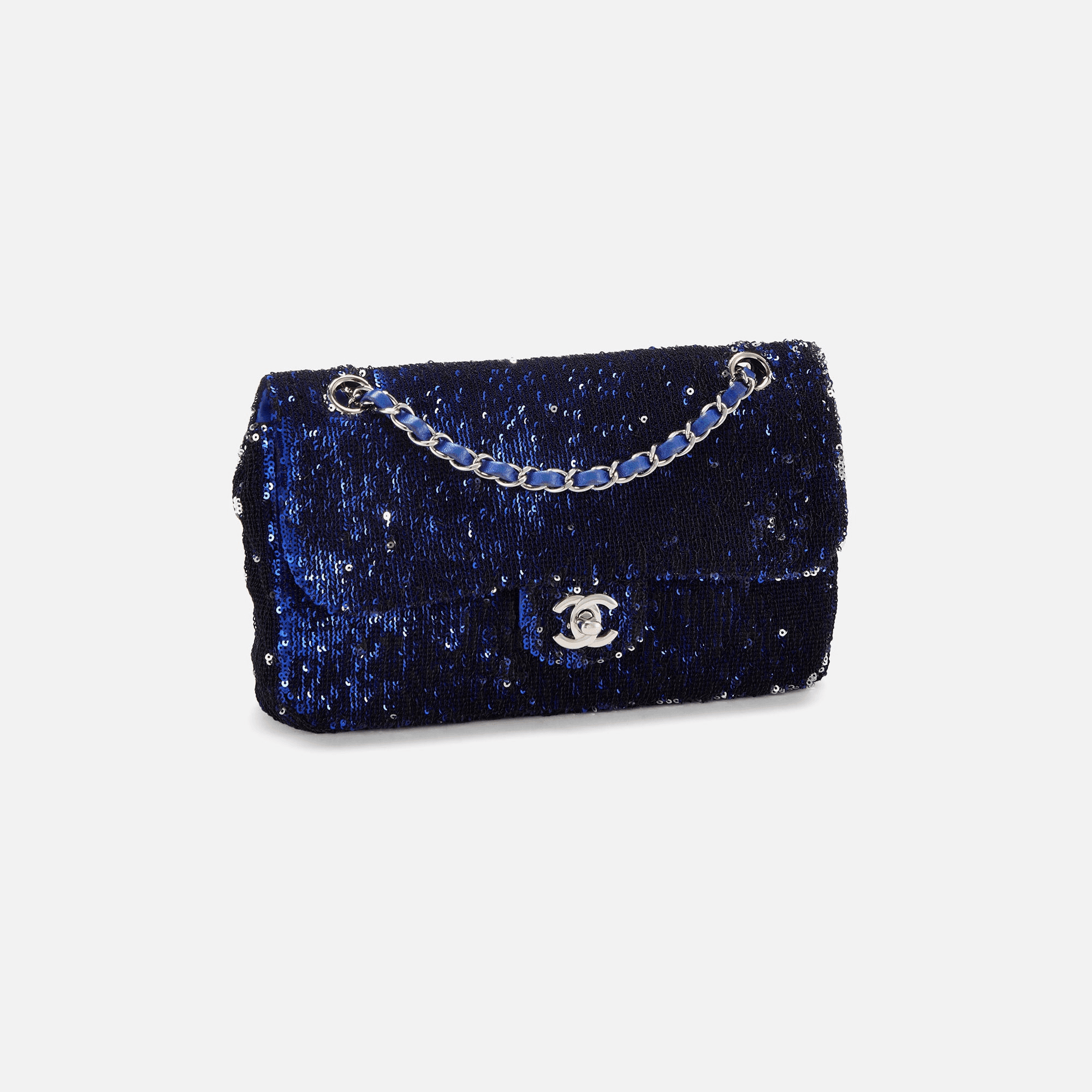 WGACA Chanel Sequin Half Flap 10" - Blue — Image 3