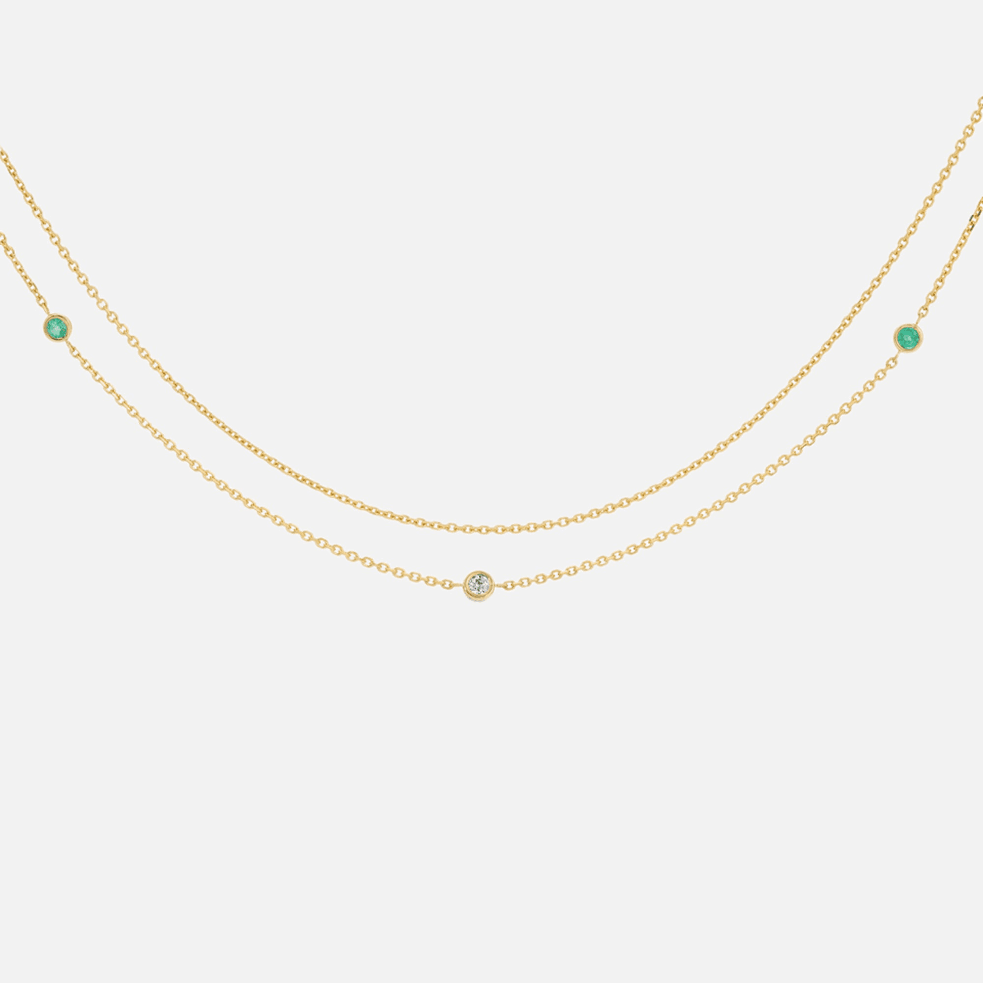Isa Grutman Diamond Emerald Belly Chain - Gold — Image 2