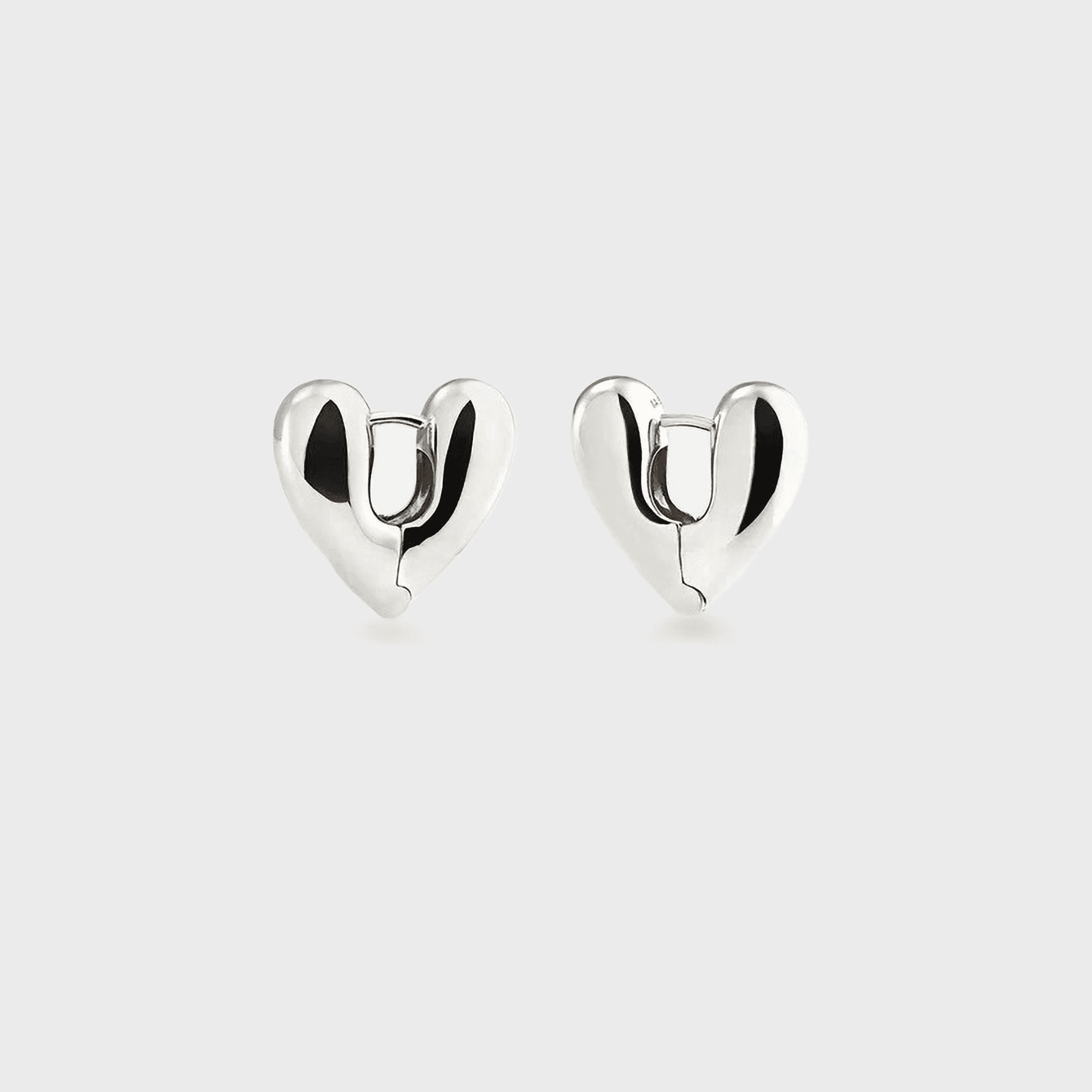 Annika Inez Small Heart Hoops - Silver - Image 1