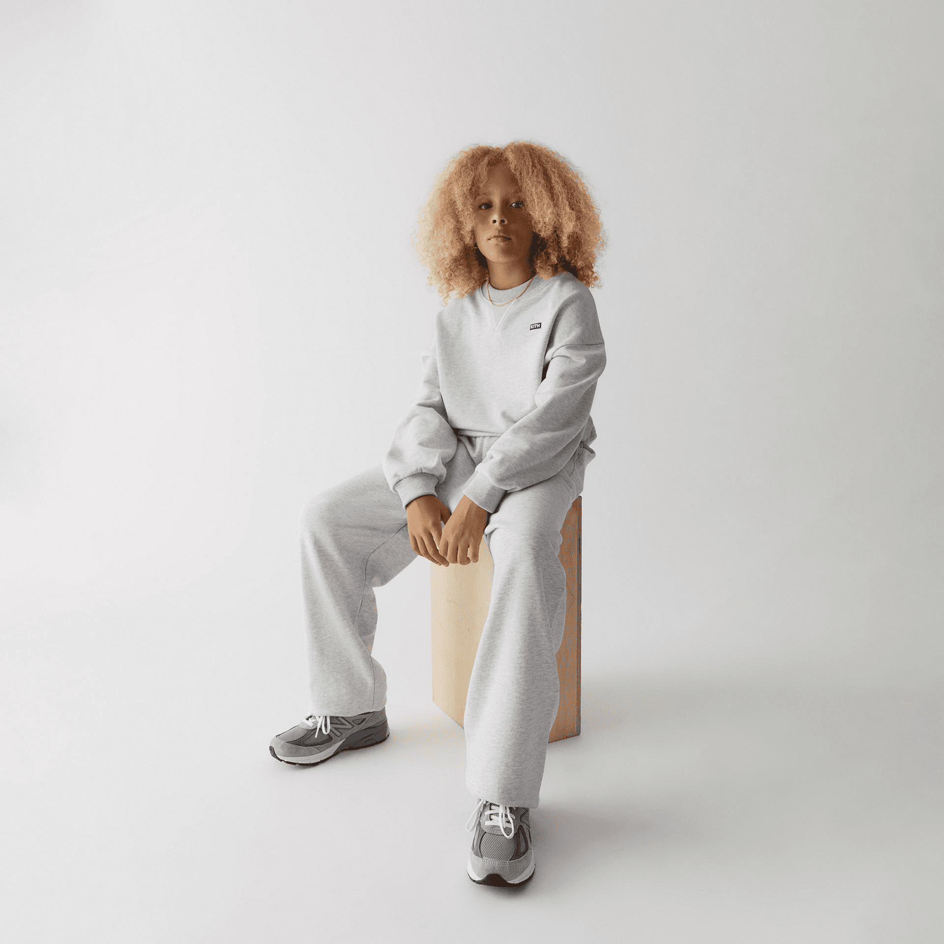 Kith Kids Nelson Sweatpant - Light Heather Grey — Image 4