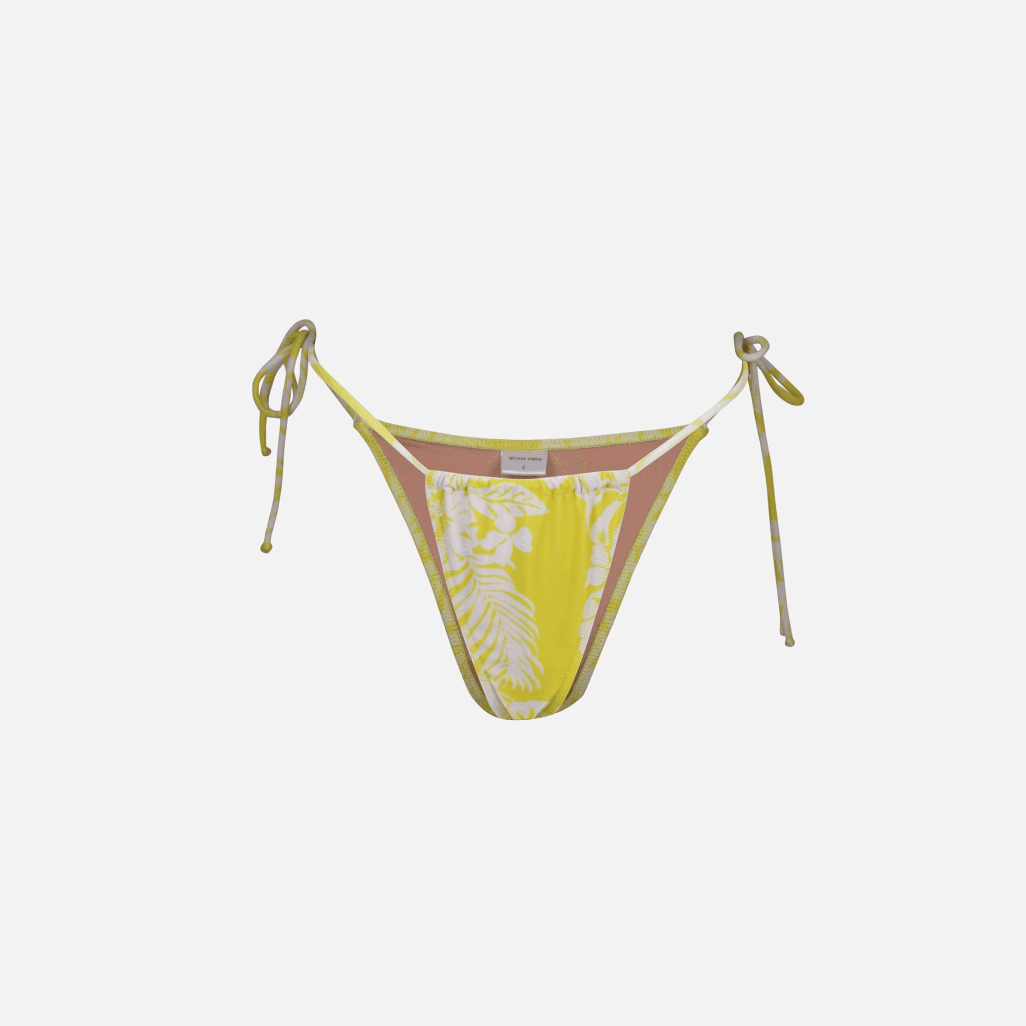 Melissa Simone String Bottom - Yellow / White - Image 1